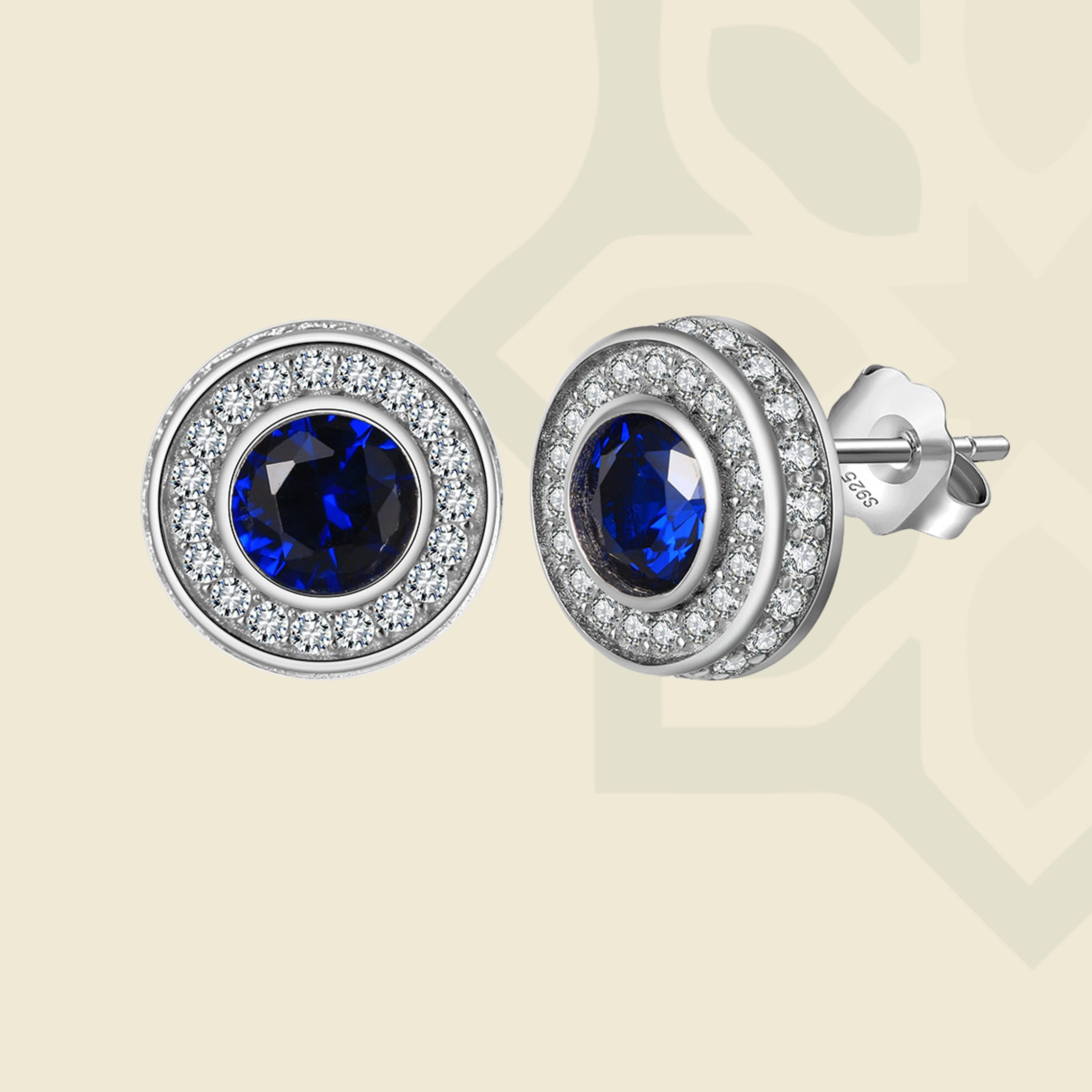 The Sapphire Halo Earrings