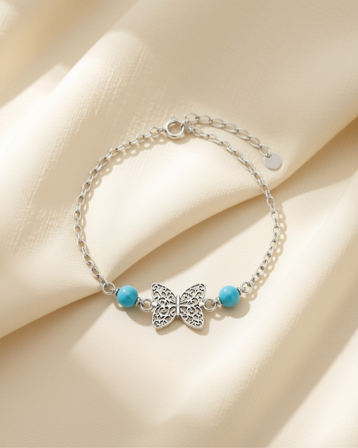 Butterfly Bracelet with Turquoise Stone