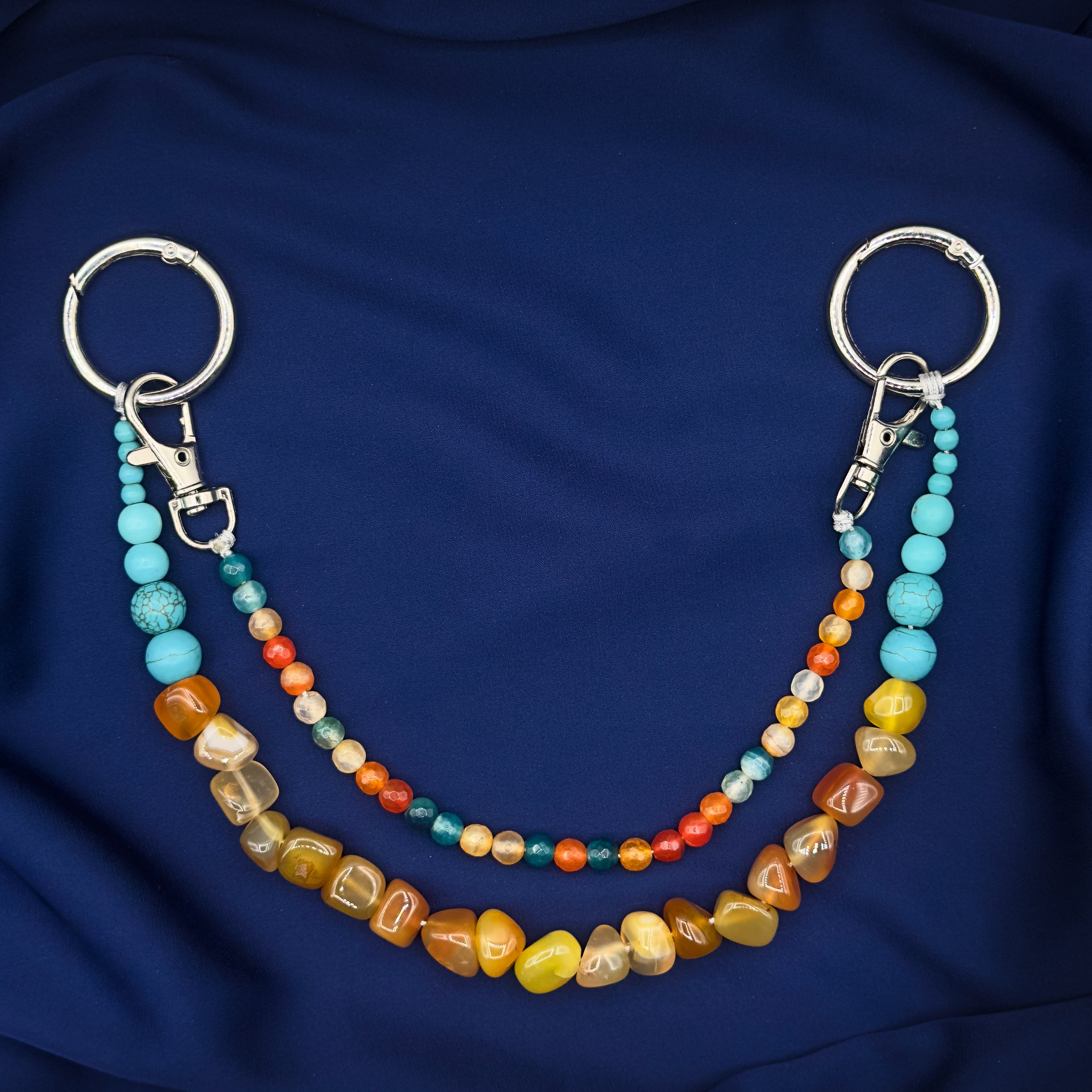 Bag Chain Double Agate/Turquoise