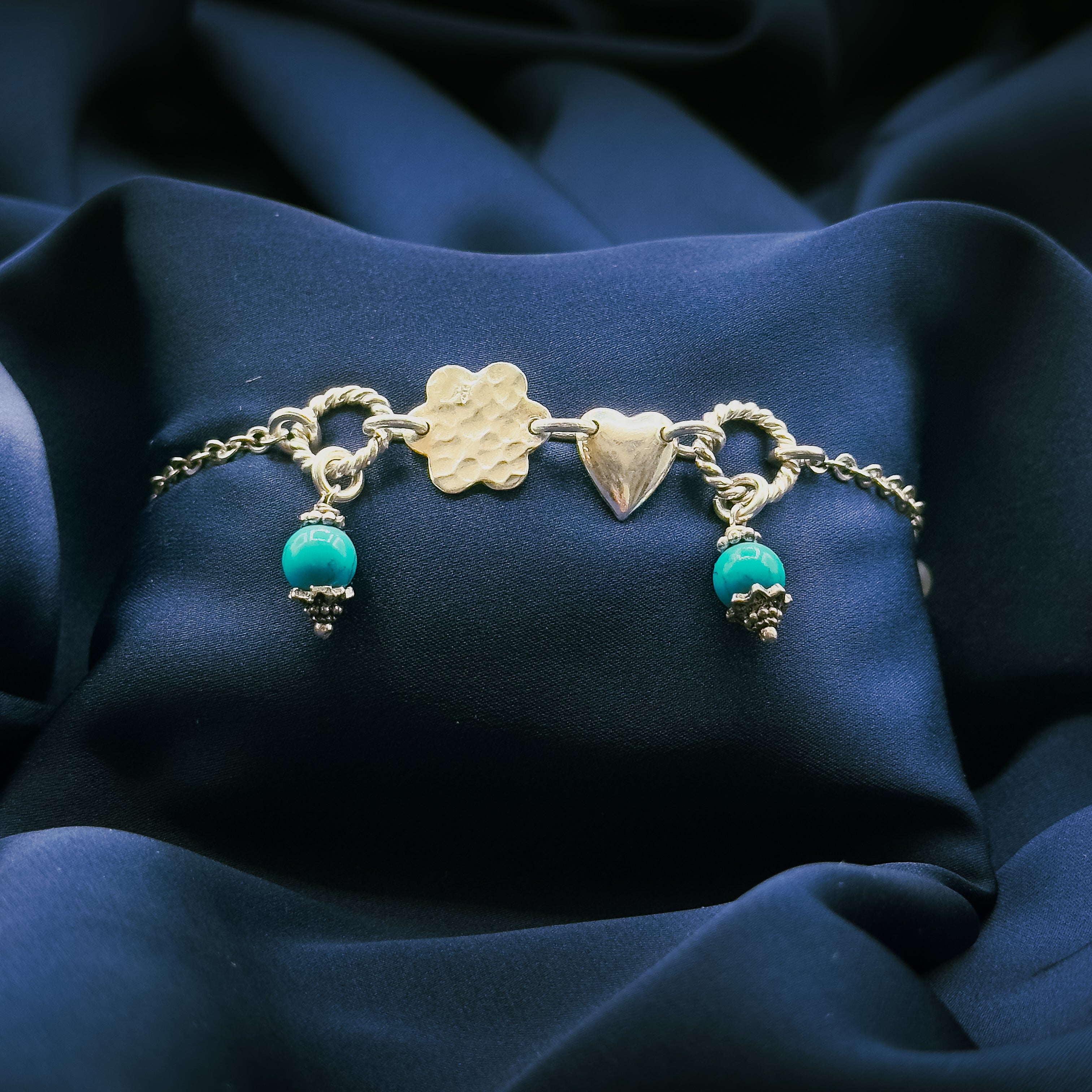 Heart and Turquoise Bracelet