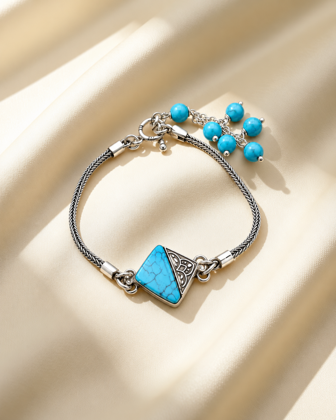 Conjoined Triangle Bracelet (Turquoise) 1273