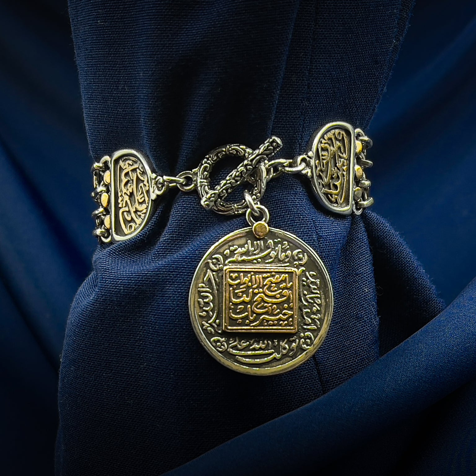 "Keys to Prosperity" Silver and Copper Bracelet ( 1371 )