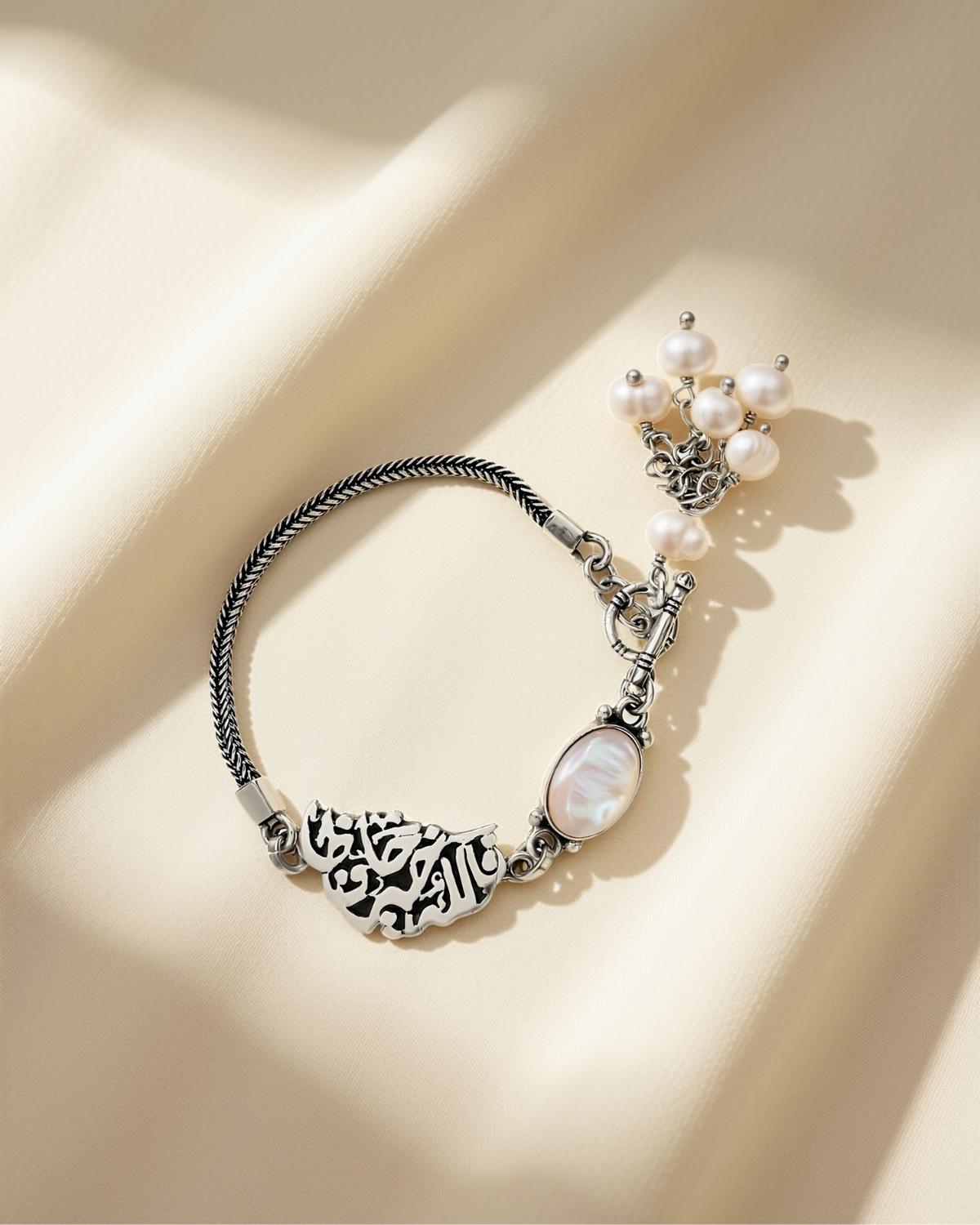 "Pearls of Protection" Silver Bracelet