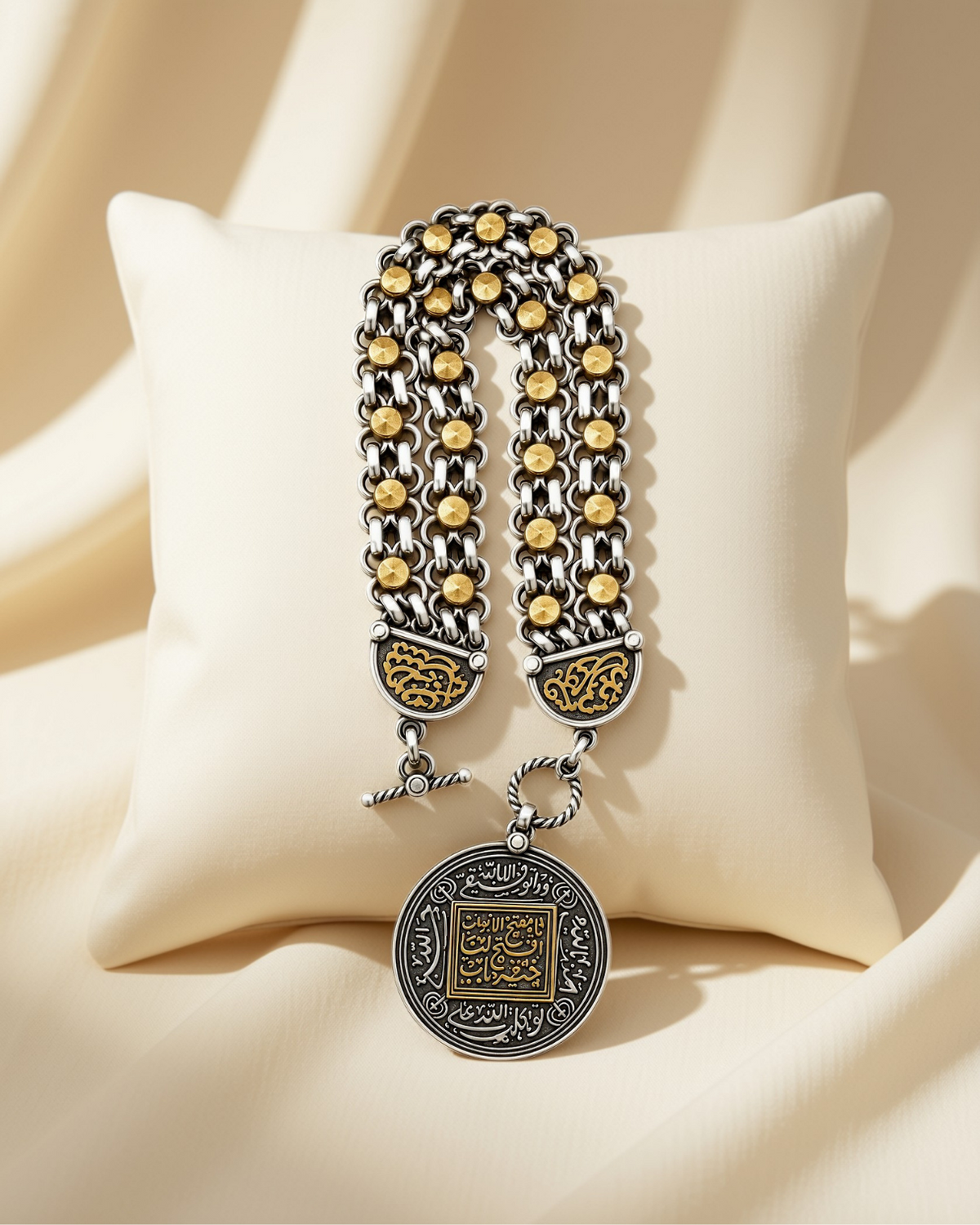 "Keys to Prosperity" Silver and Copper Bracelet ( 1371 )