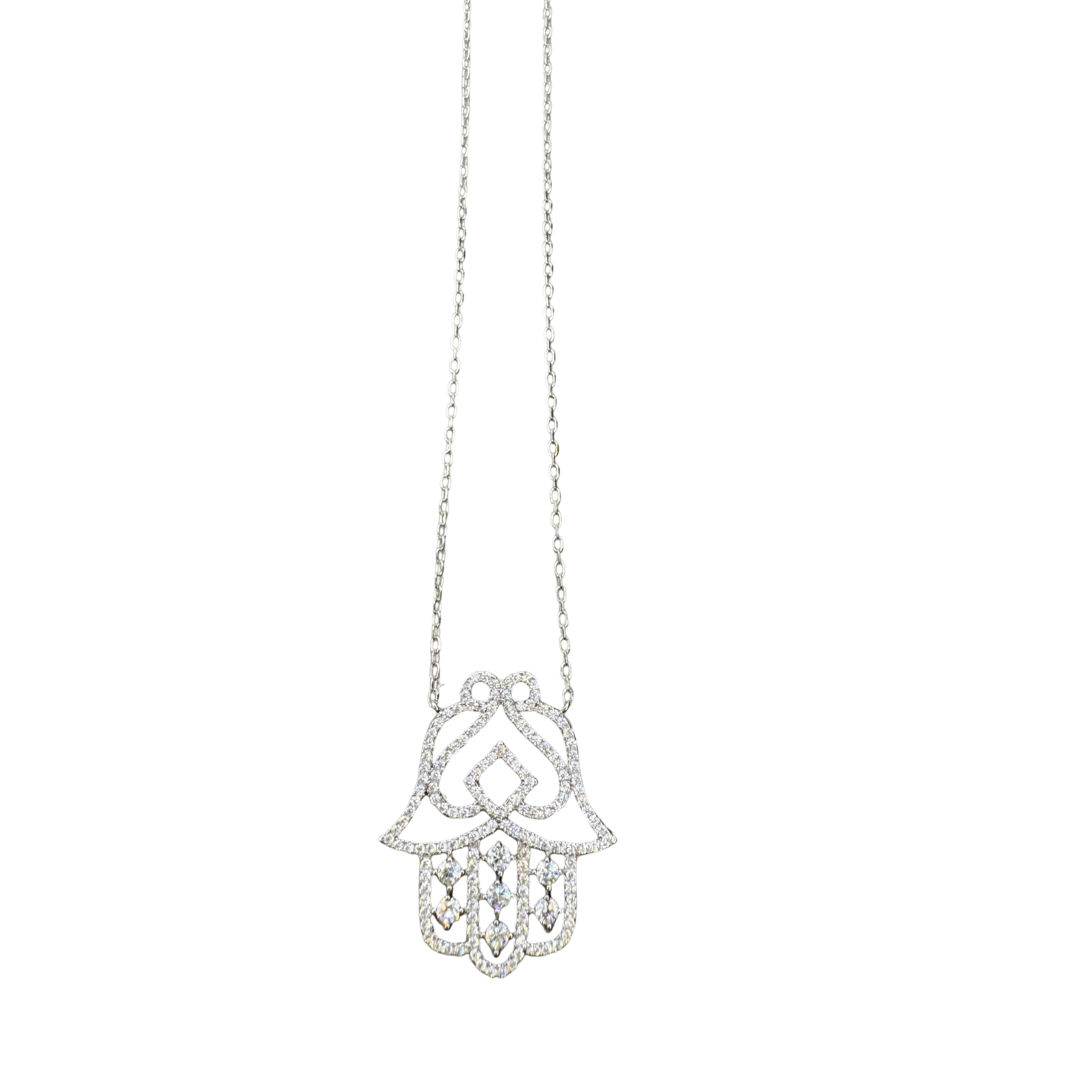 Hamsa Simple Silver Necklace