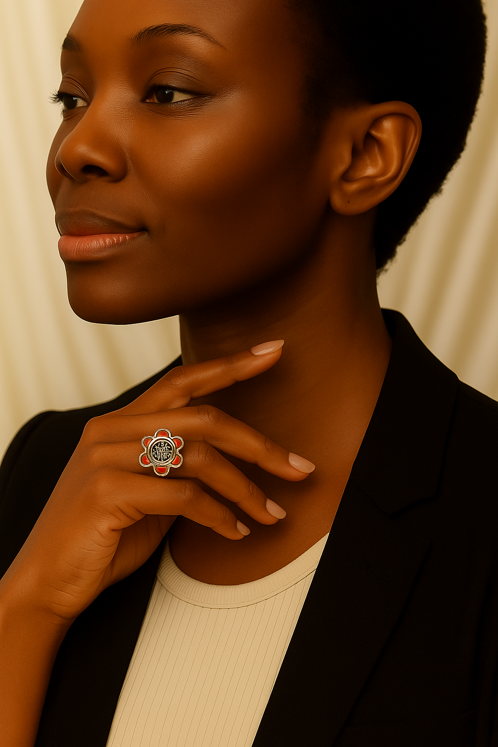 Agate Happiness Rose Ring