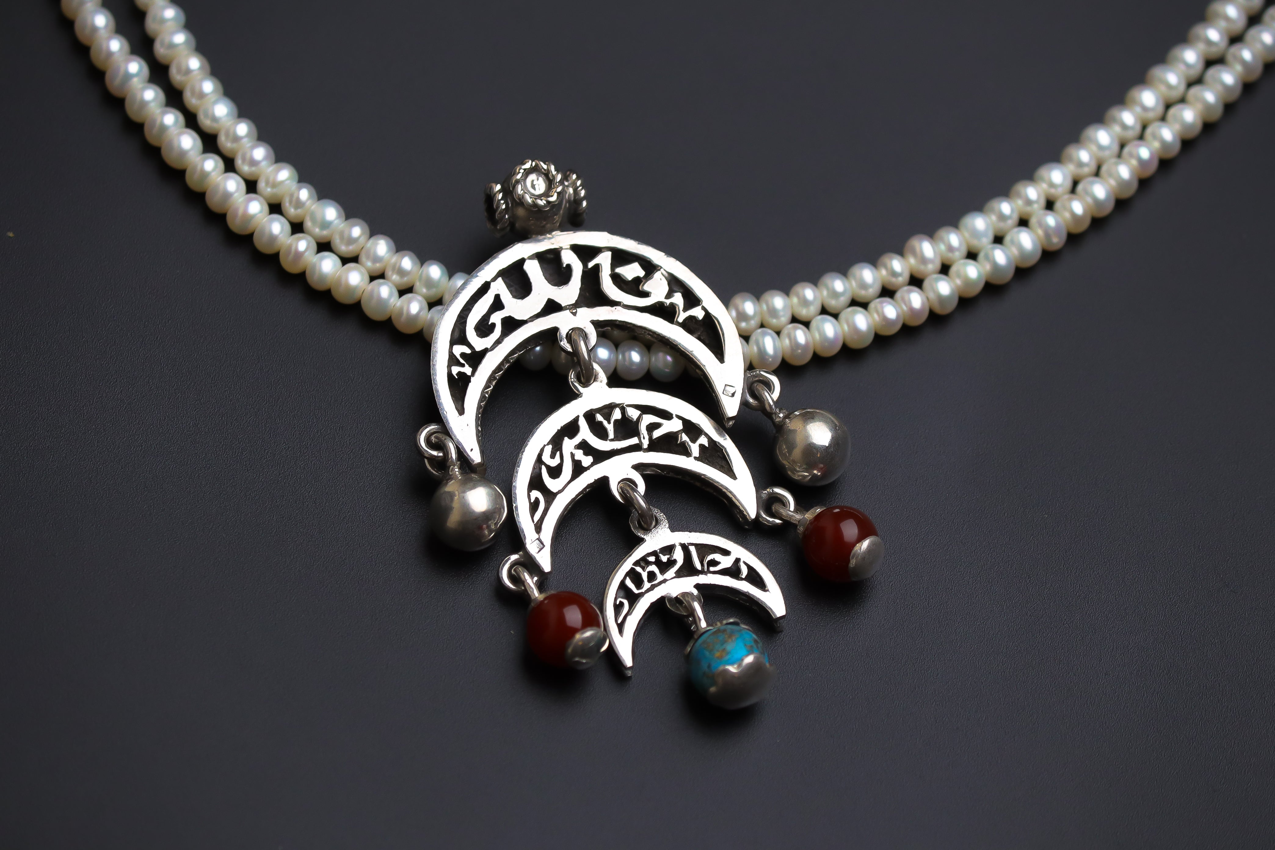 "Allah Hafez" Three Crescent Pendant (Pendant Only)