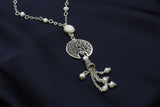 Large crescent necklace with Pearl