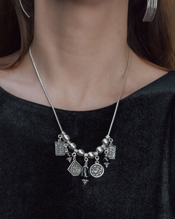 Joy elements necklace with black agate