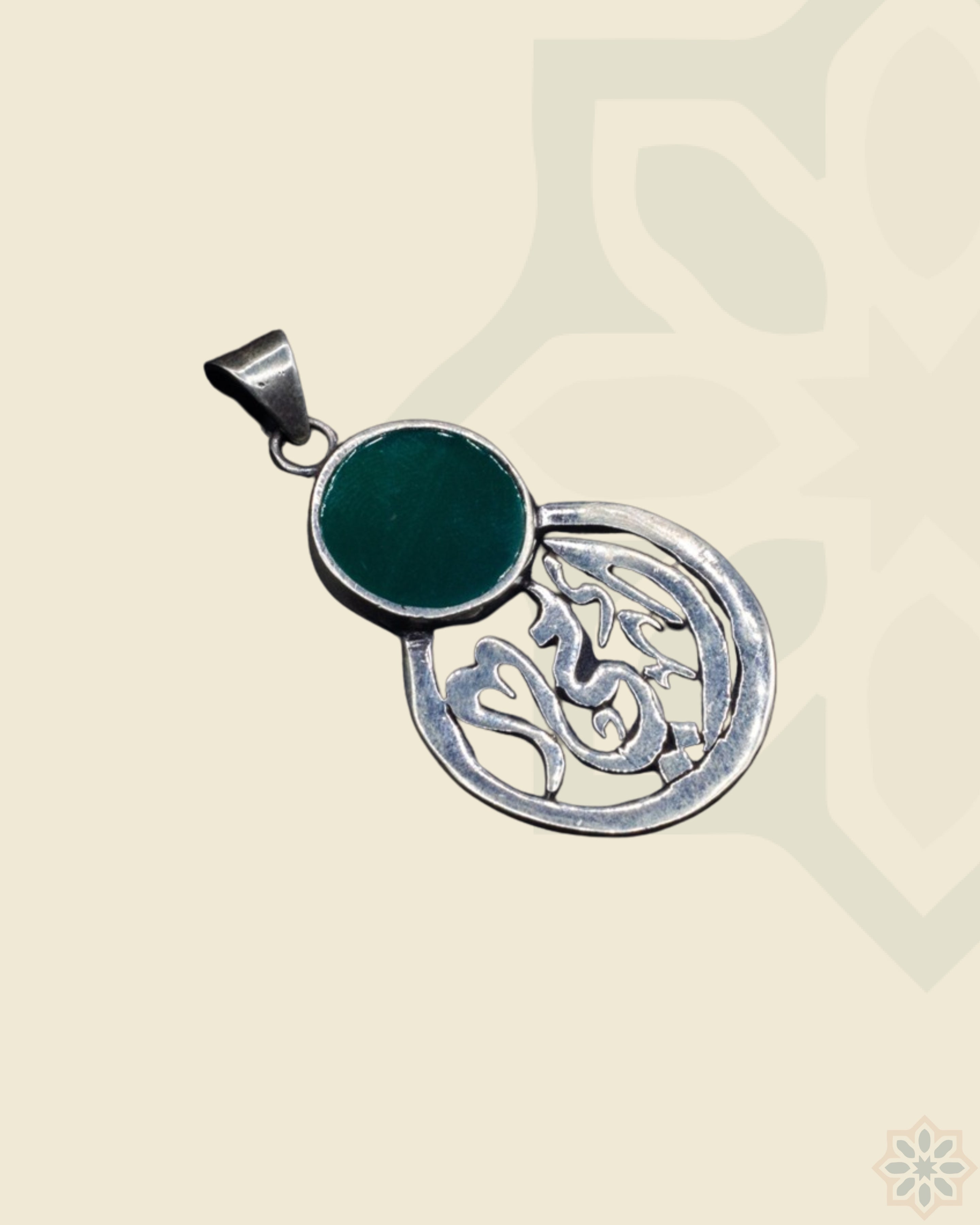 “Mom” pendant with Turquoise Stone