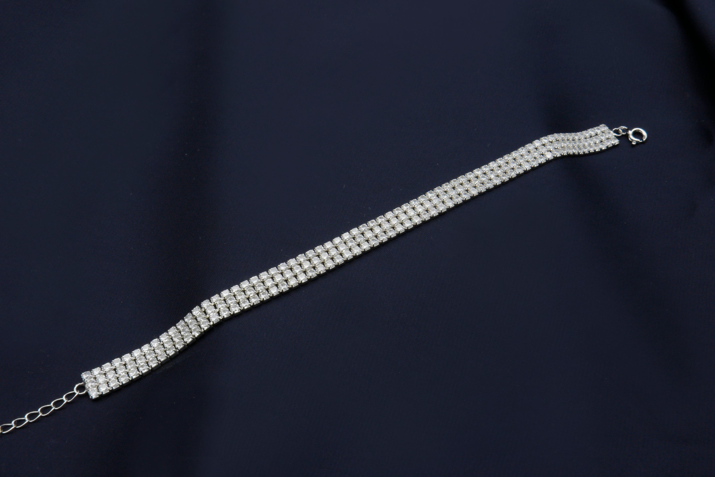 Silver Simple Bracelet 3 Studded Layers