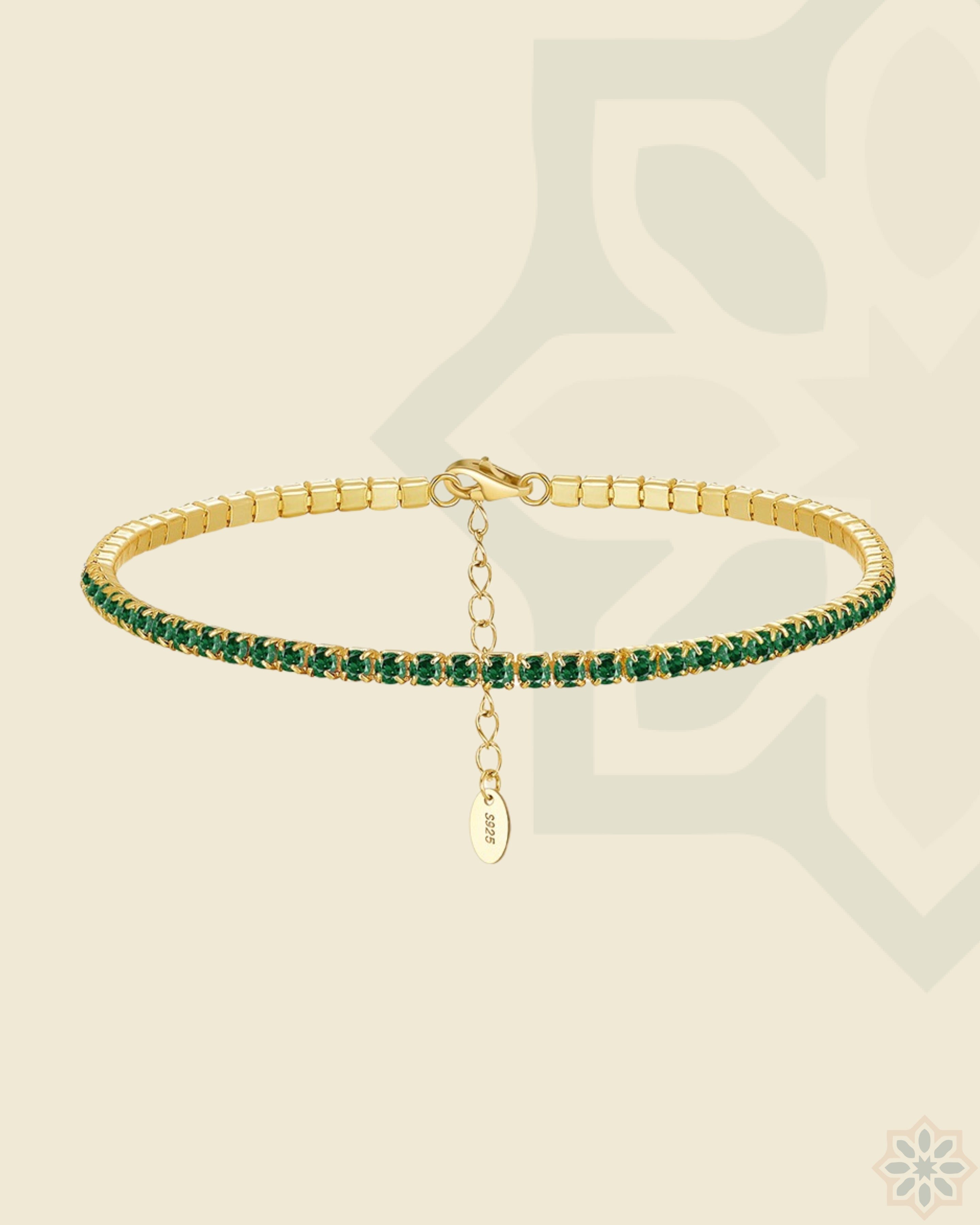 Bracelet Stones Green Gold