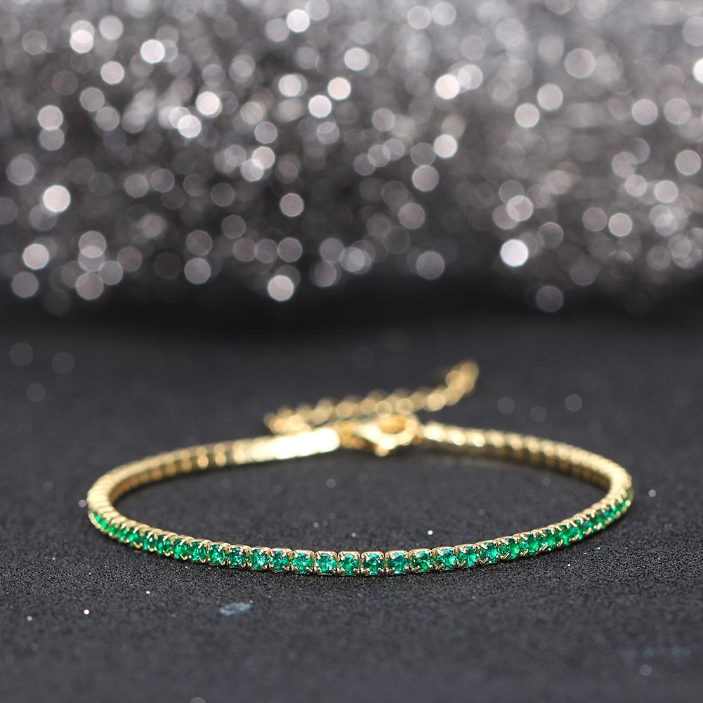 Bracelet Stones Green Gold
