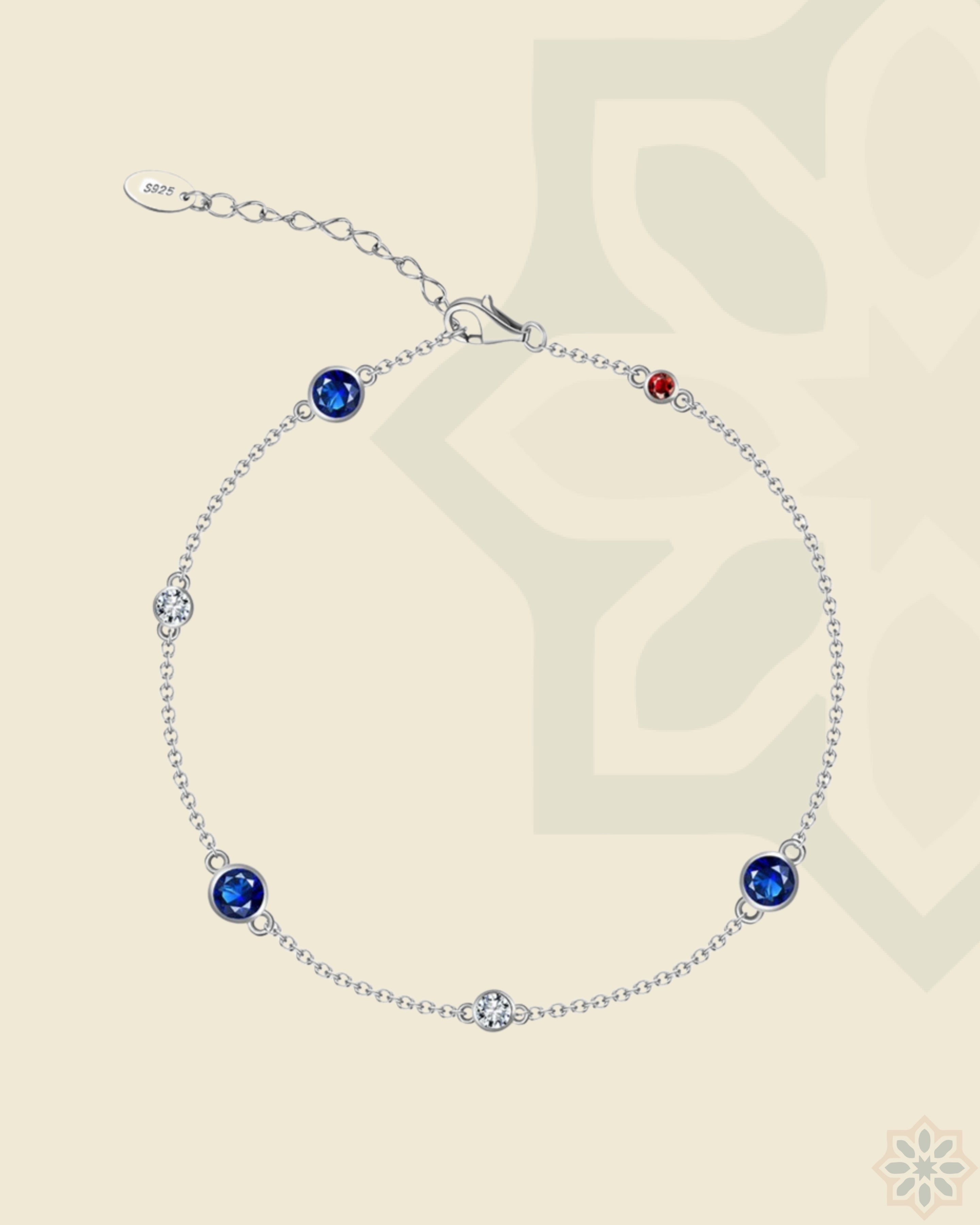 Blue Glow Simple Silver Bracelet