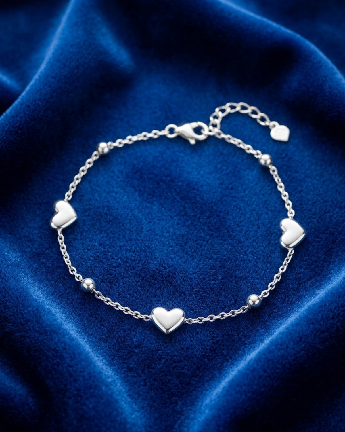 Silver Heart Station Bracelet 3221 اسواره