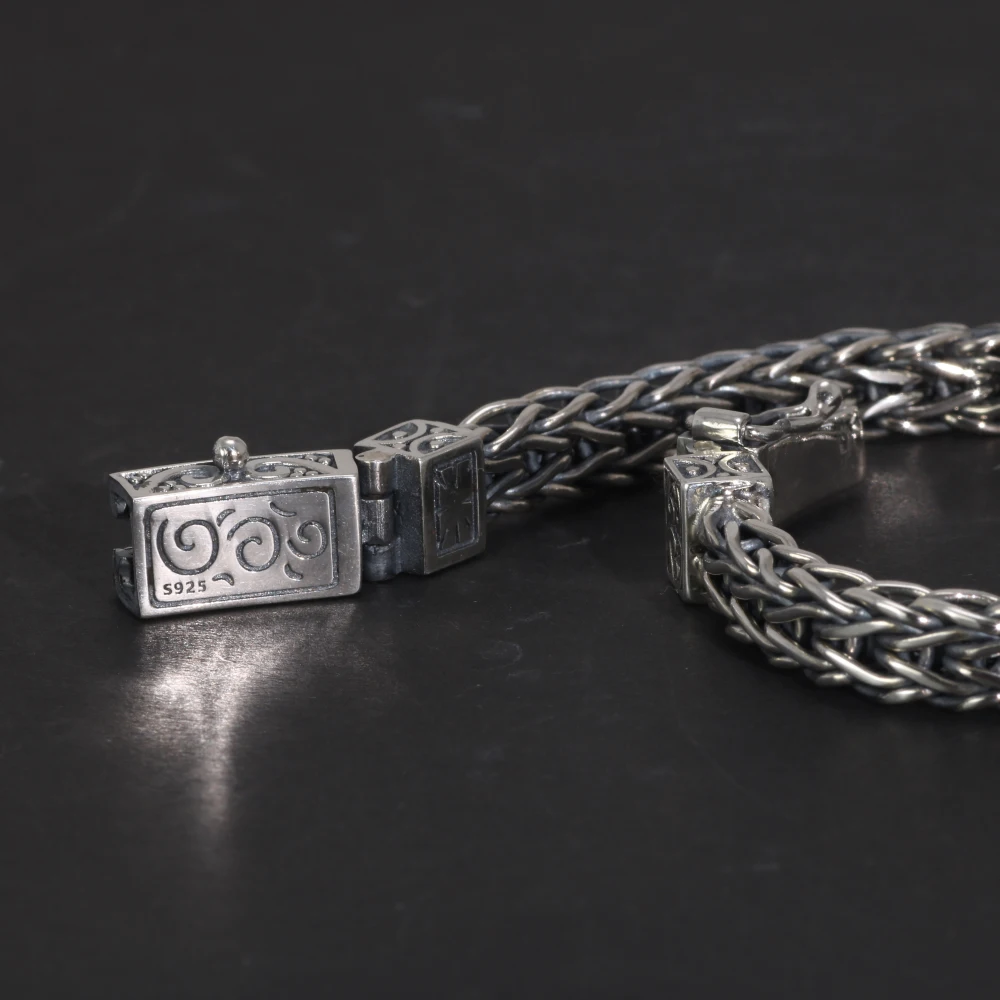 Braided Silver Men Bracelet
