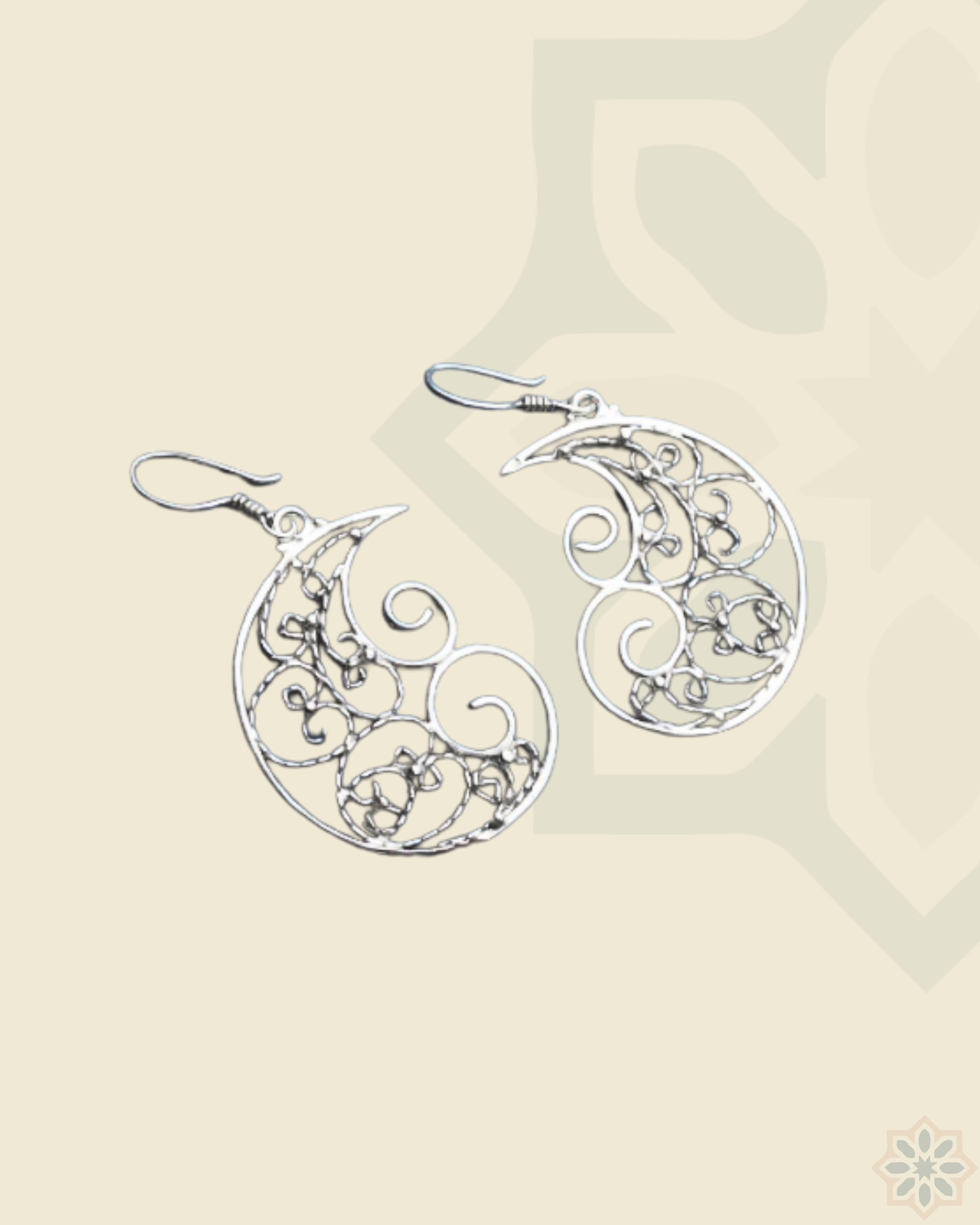 Oriental Silver Embillished Earring