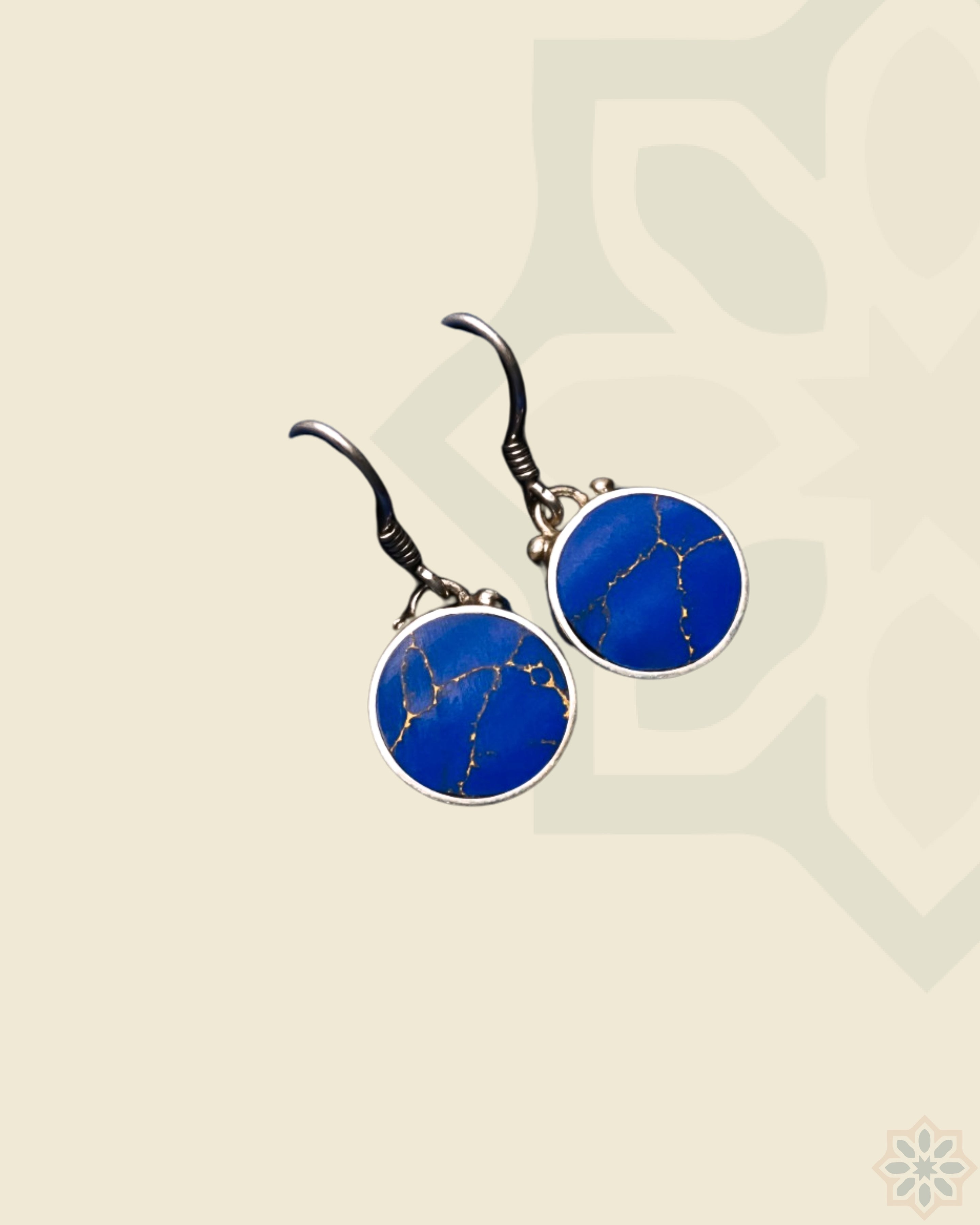 Circular Navy Blue Earring