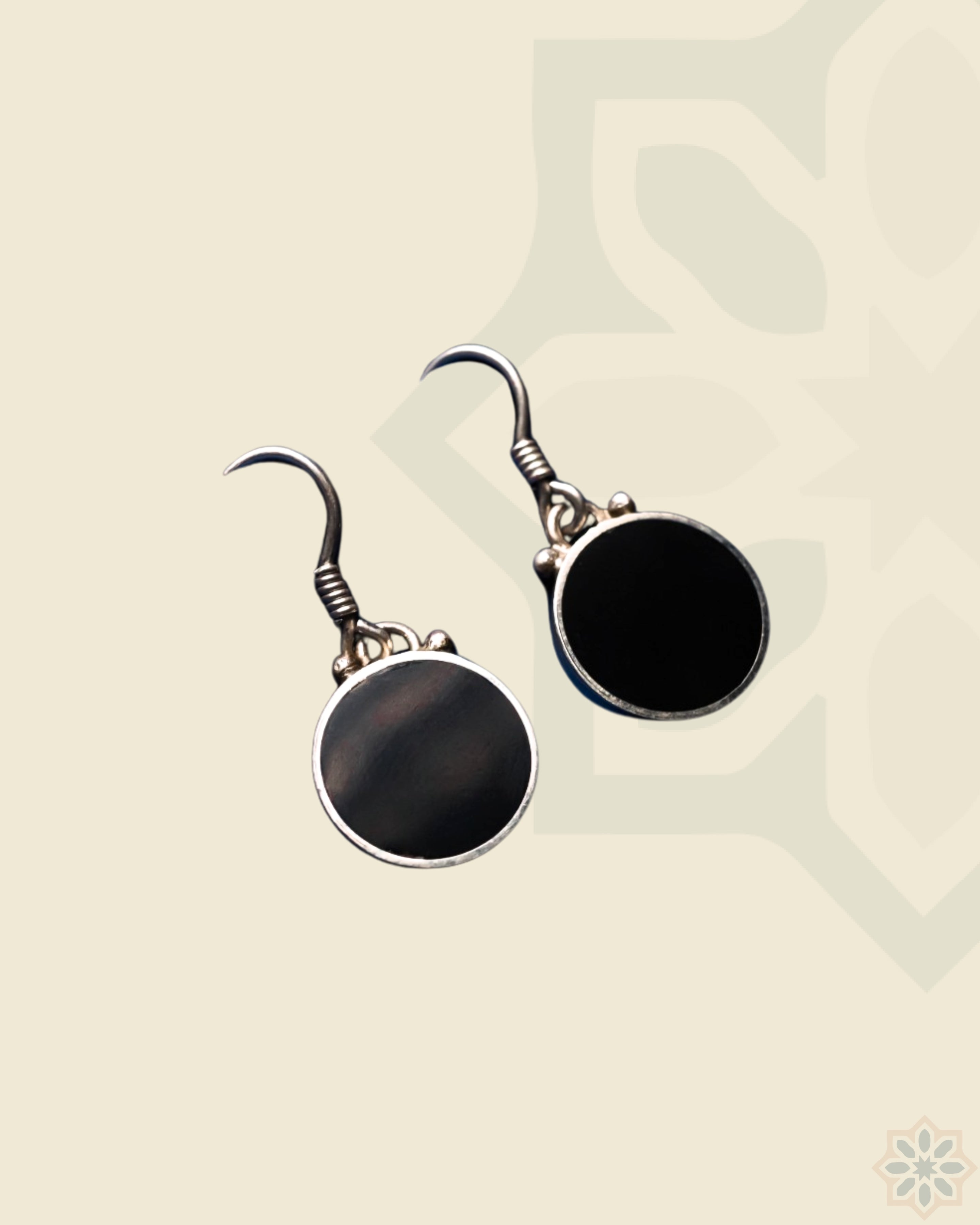 Round Black Earring