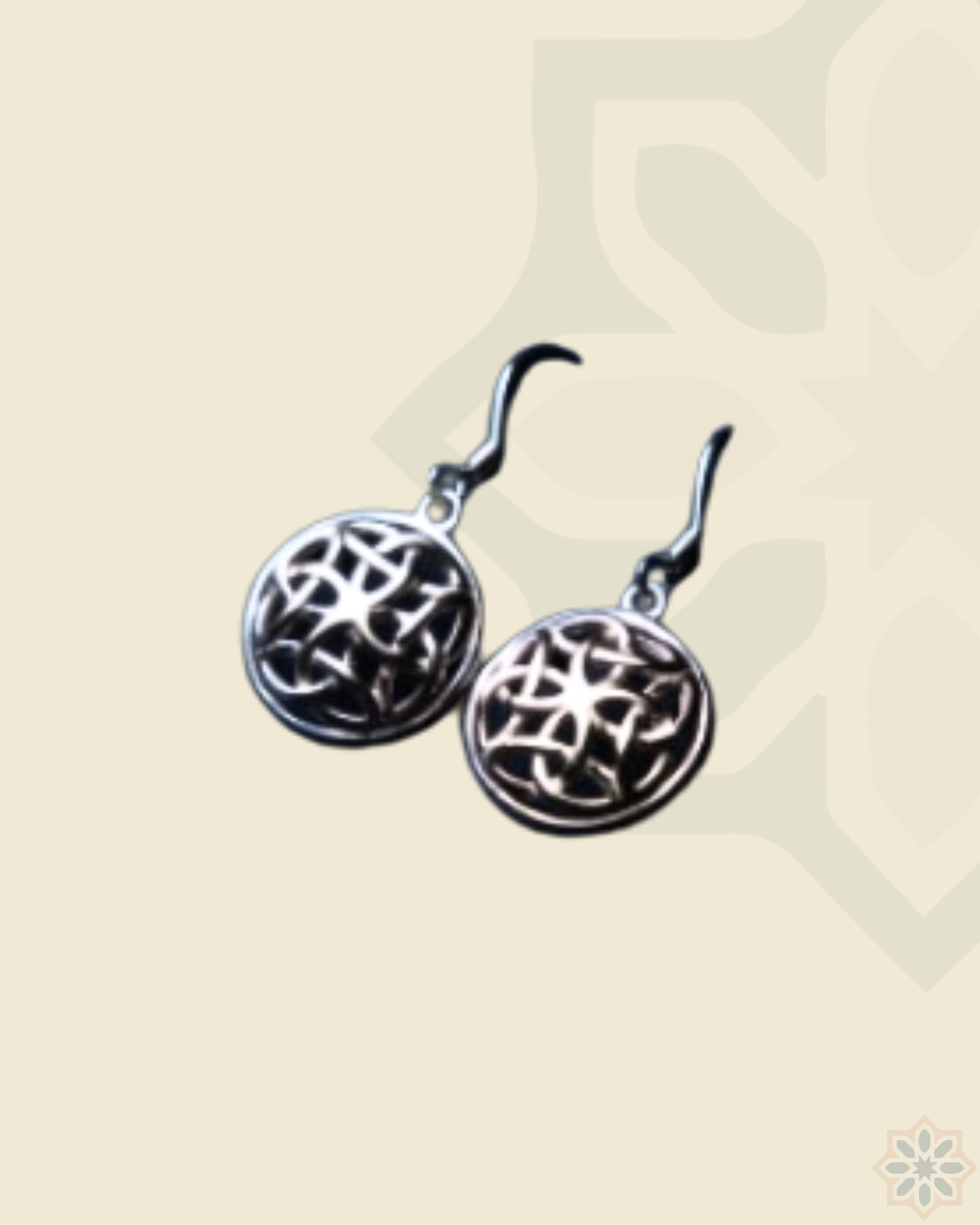 Simple Silver Earring Mesh Round