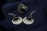 Crescent earrings with Black Agate