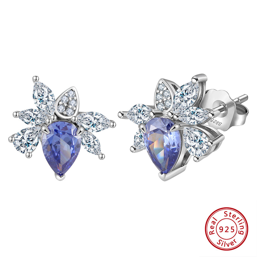 Simple Blue Stone Earrings