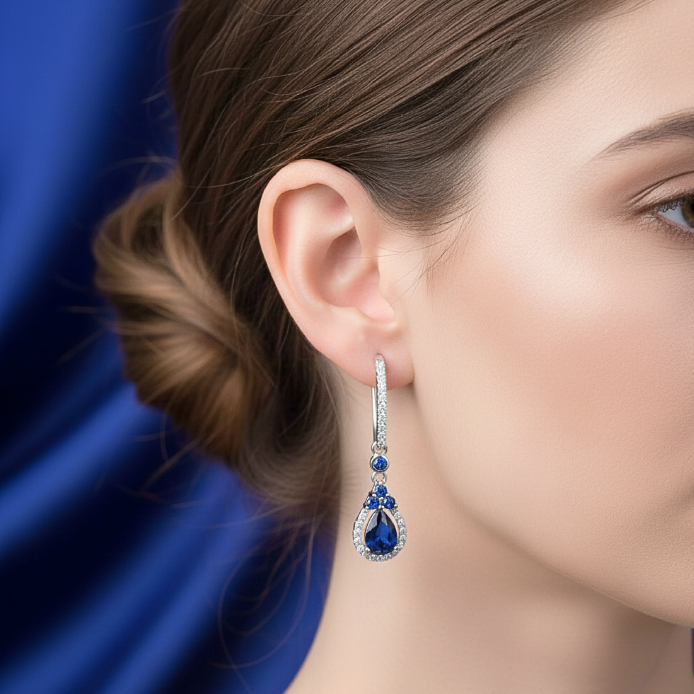 Sapphire Teardrop Earrings