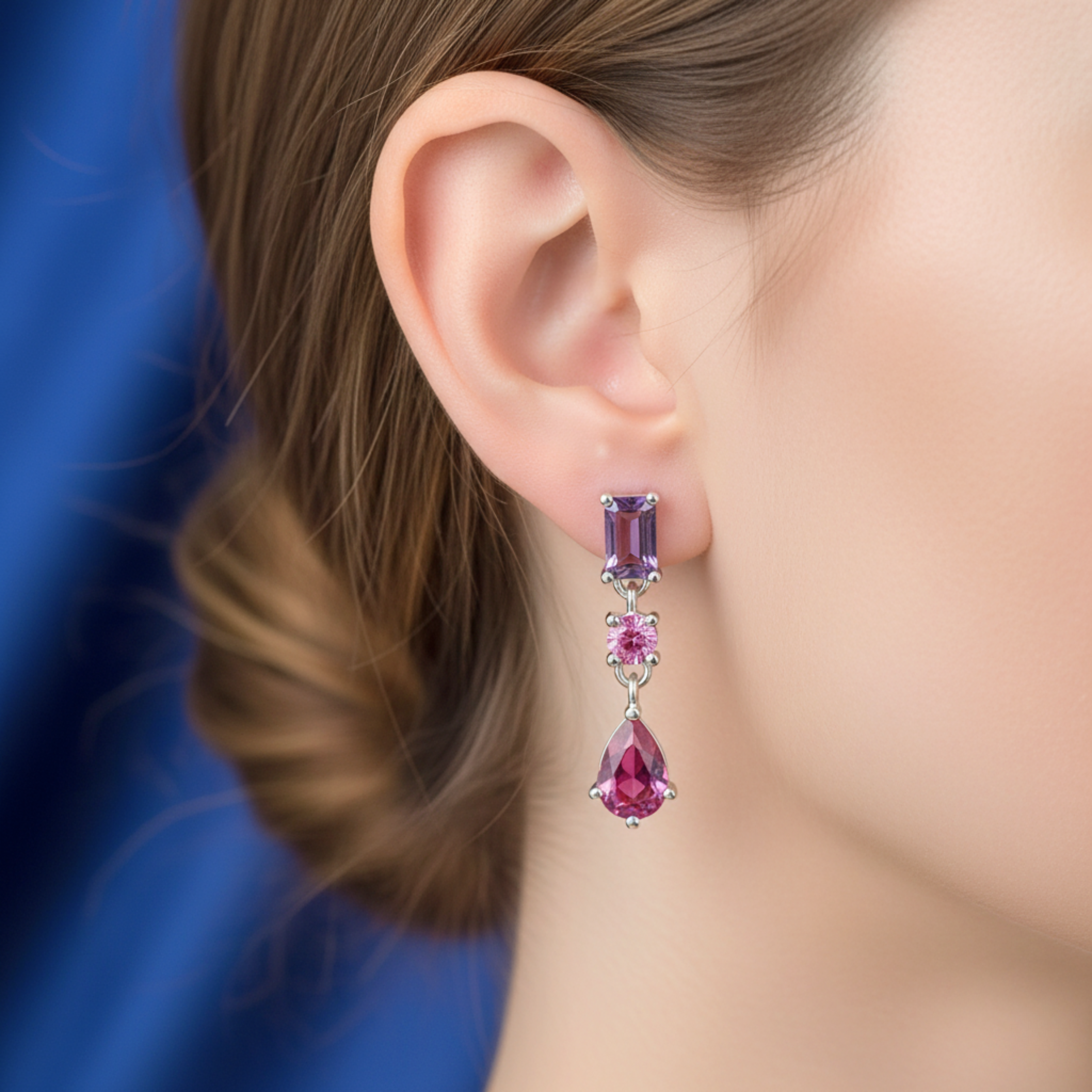 Pink Teardrop Earrings
