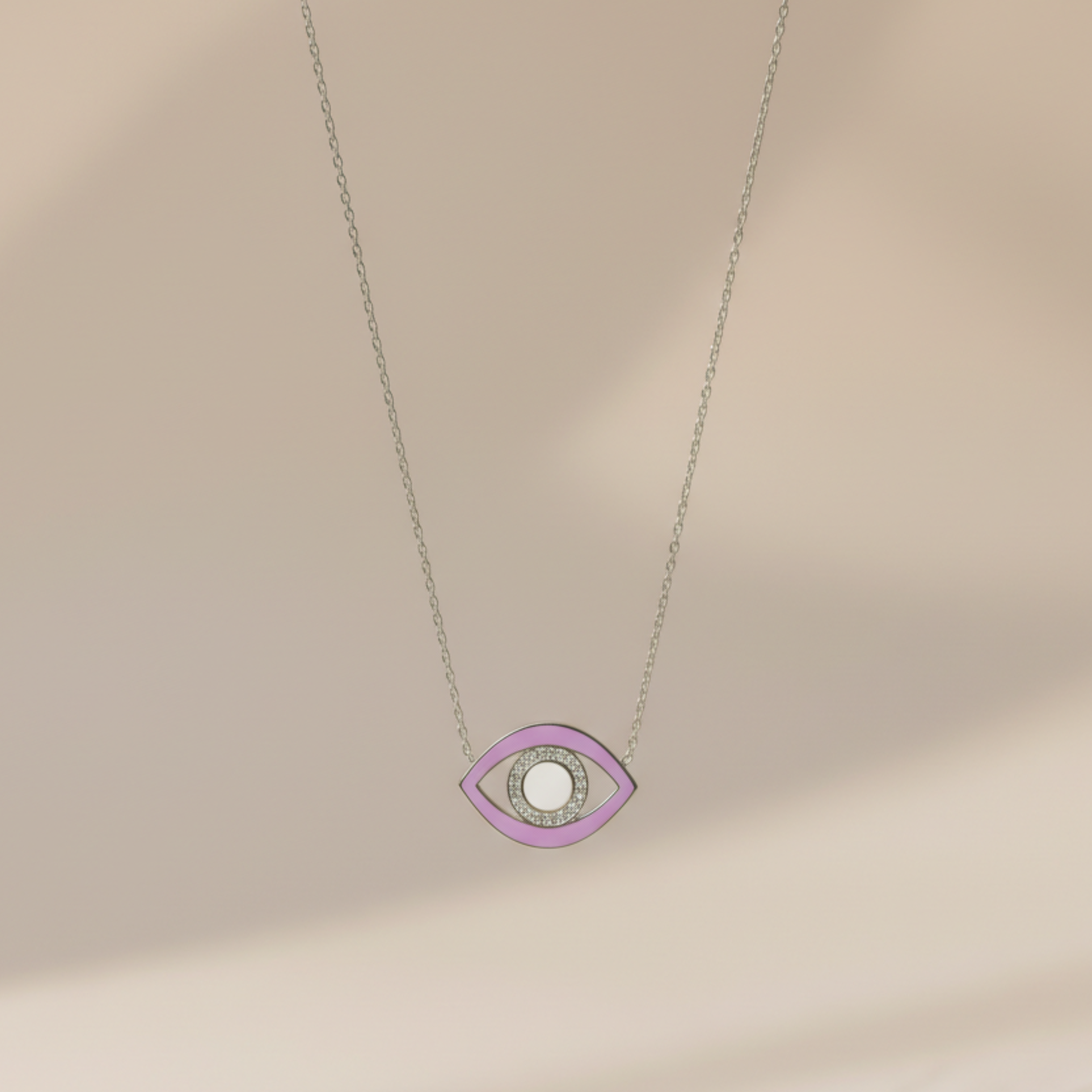 Evil Eye Purple Necklace