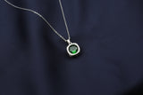 Silver Necklace Green Stone