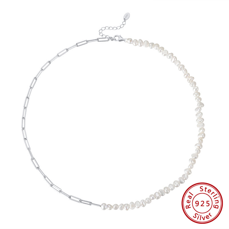 Simple Necklace Half Pearls