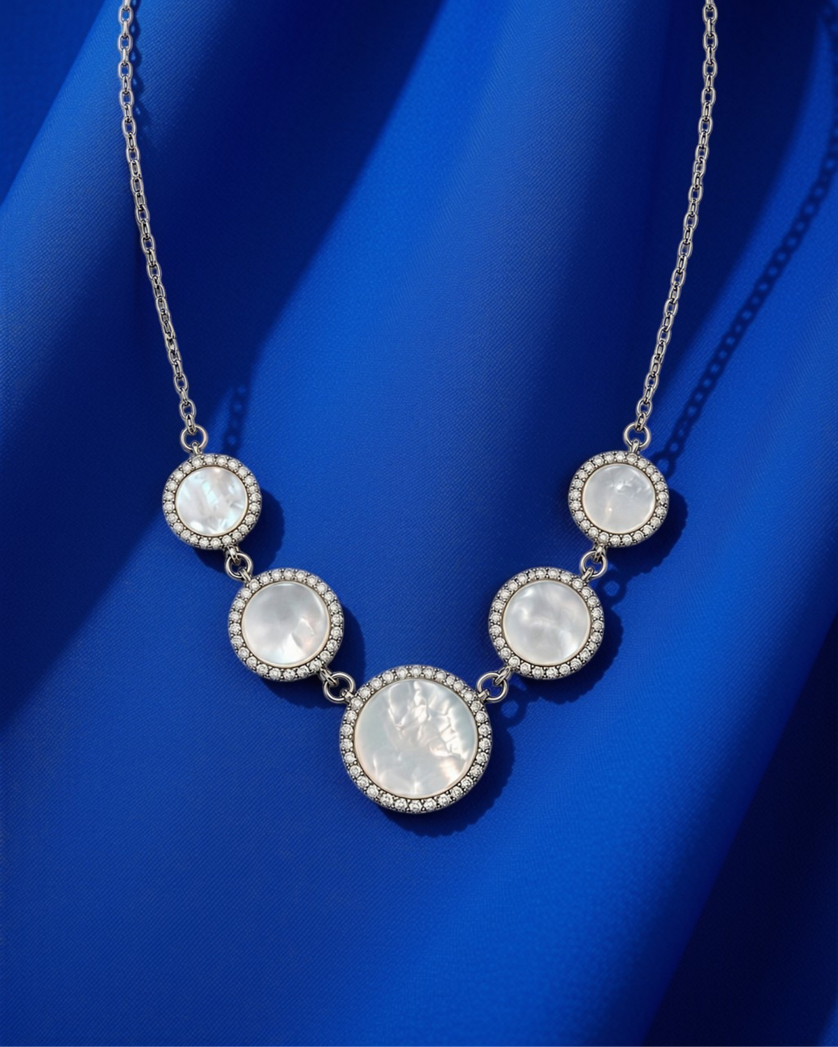 Mother of Pearl Halo Statement Necklace 6315 قلادة