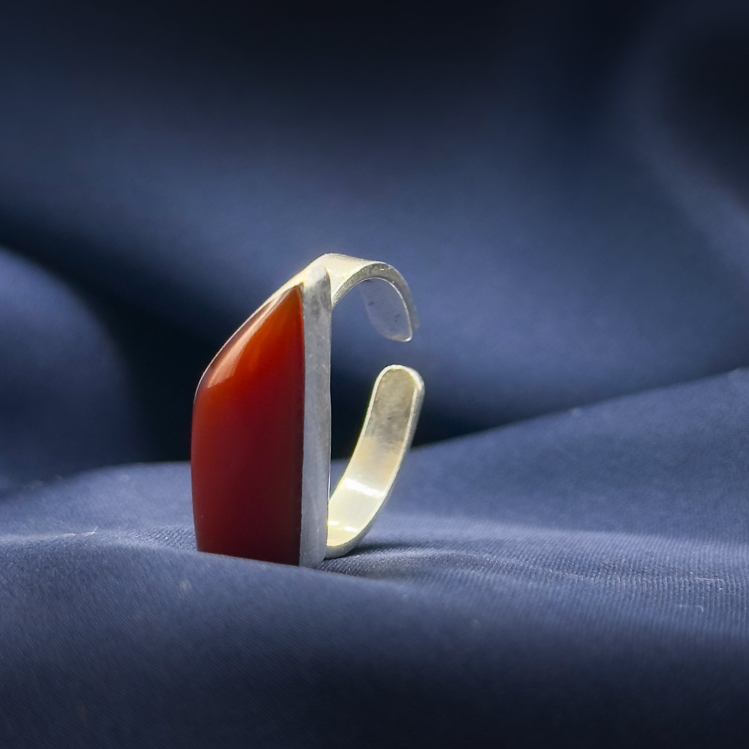 Trapezoidal Maroon Ring