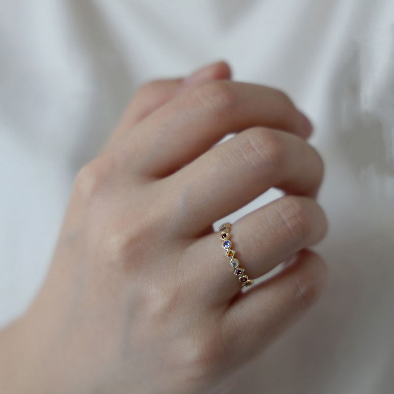 Simple Ring with Coloured stones