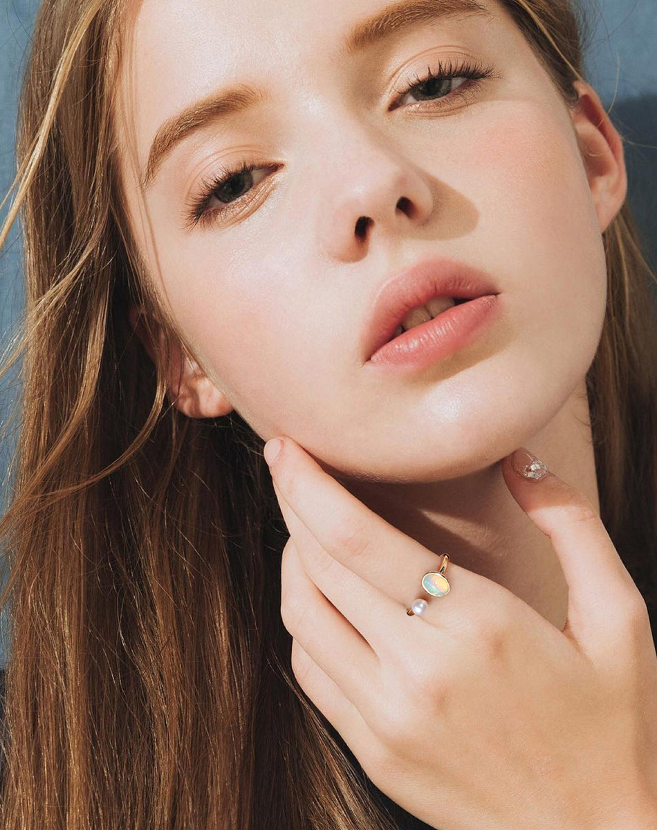 Simple Open Ring with Pearl