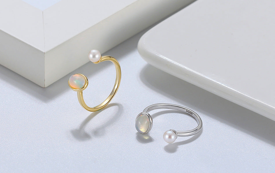 Simple Open Ring with Pearl