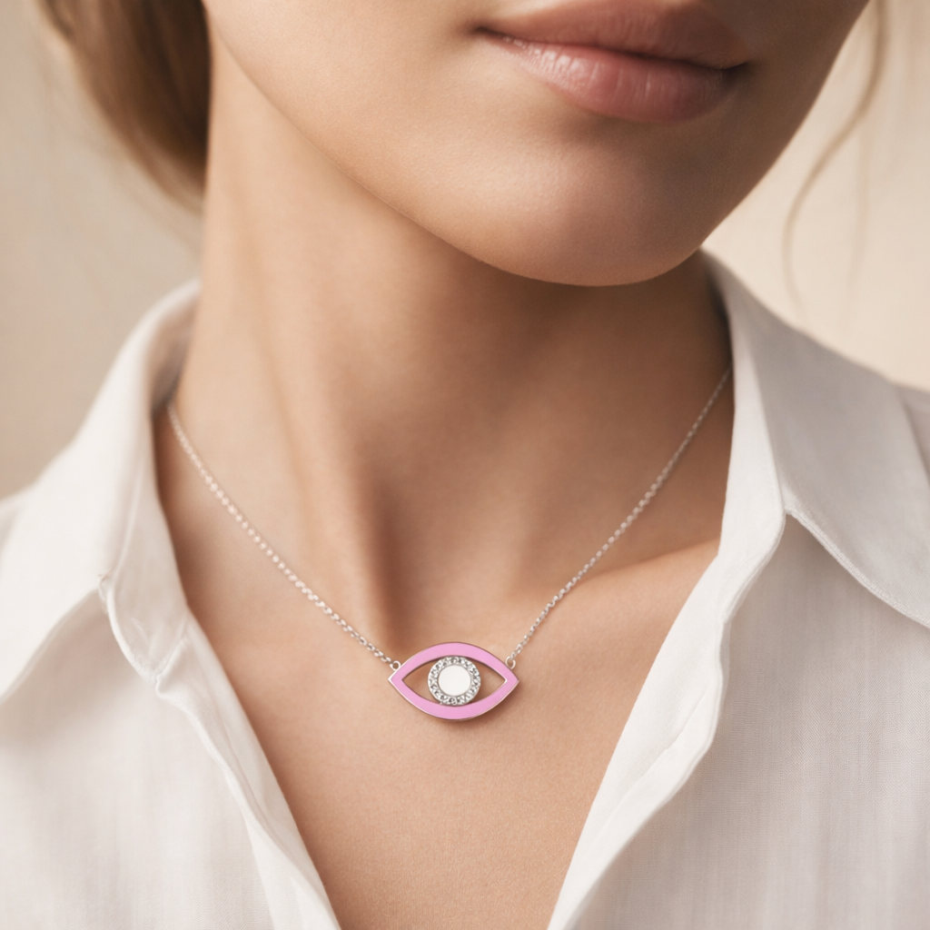 Evil Eye Purple Necklace