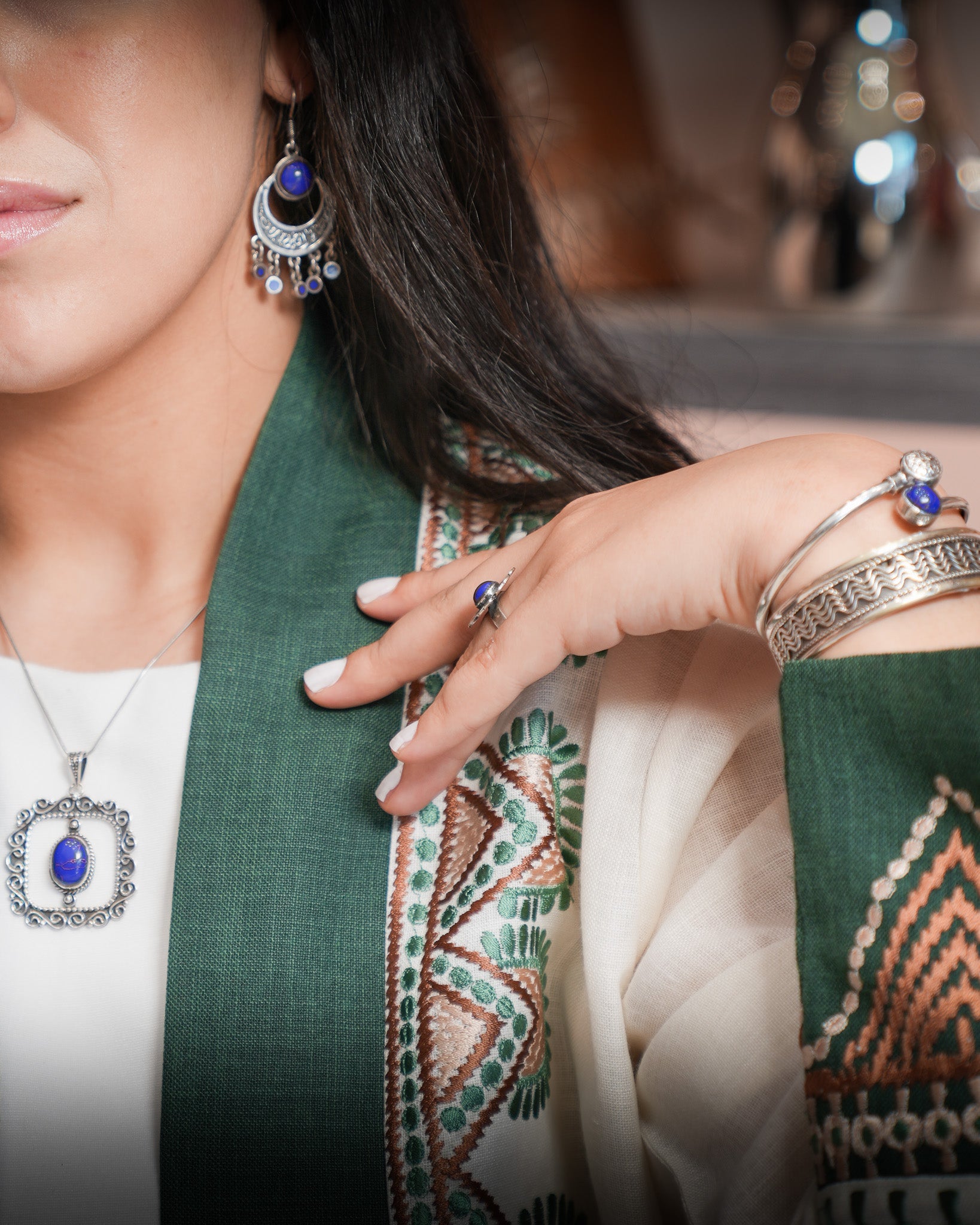 Beautiful Soul Bangle with Blue Lapis Stone
