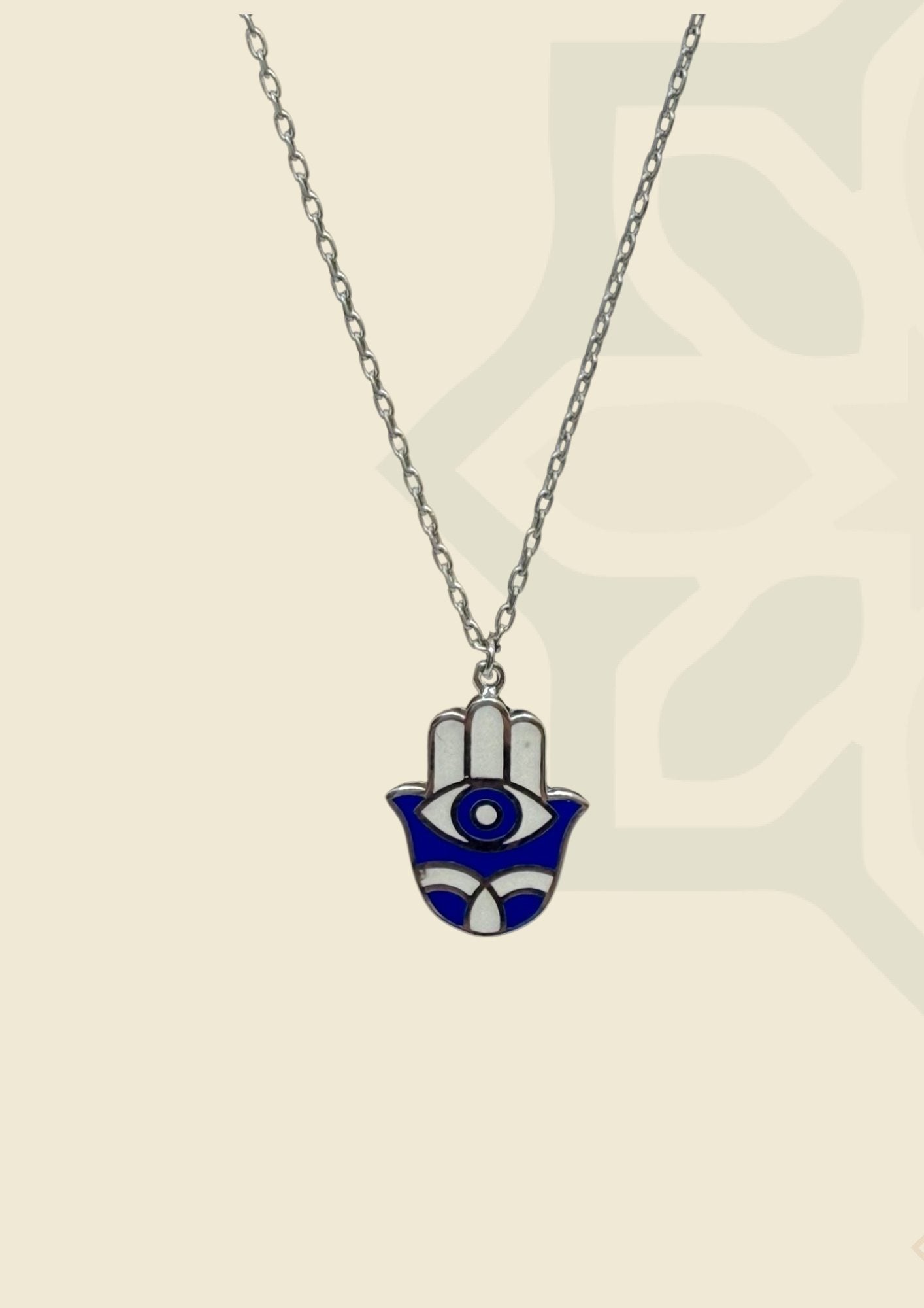 Hamsa Hand & Evil Eye Dark Blue Necklace