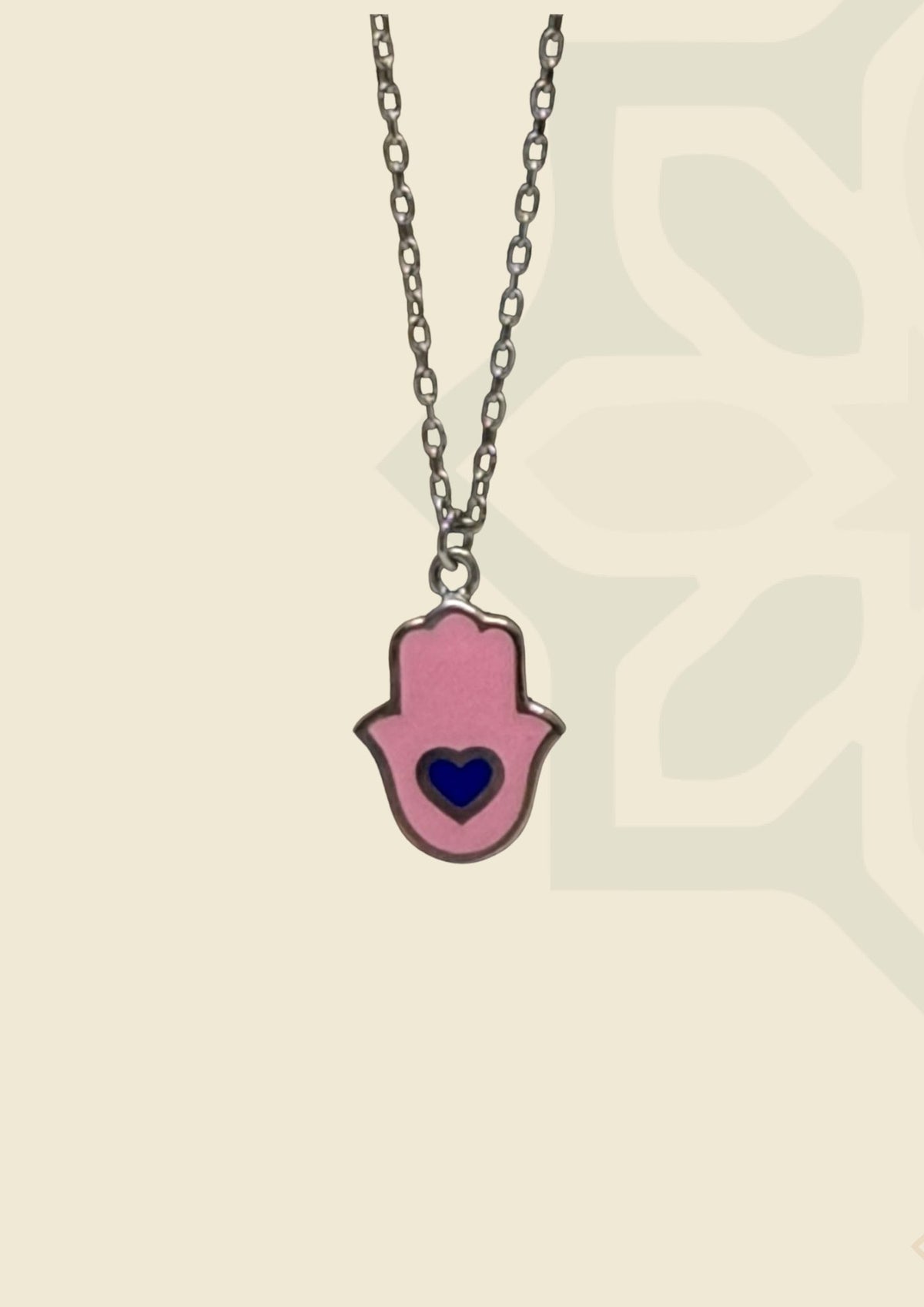 Hamsa Hand with Blue Heart Necklace