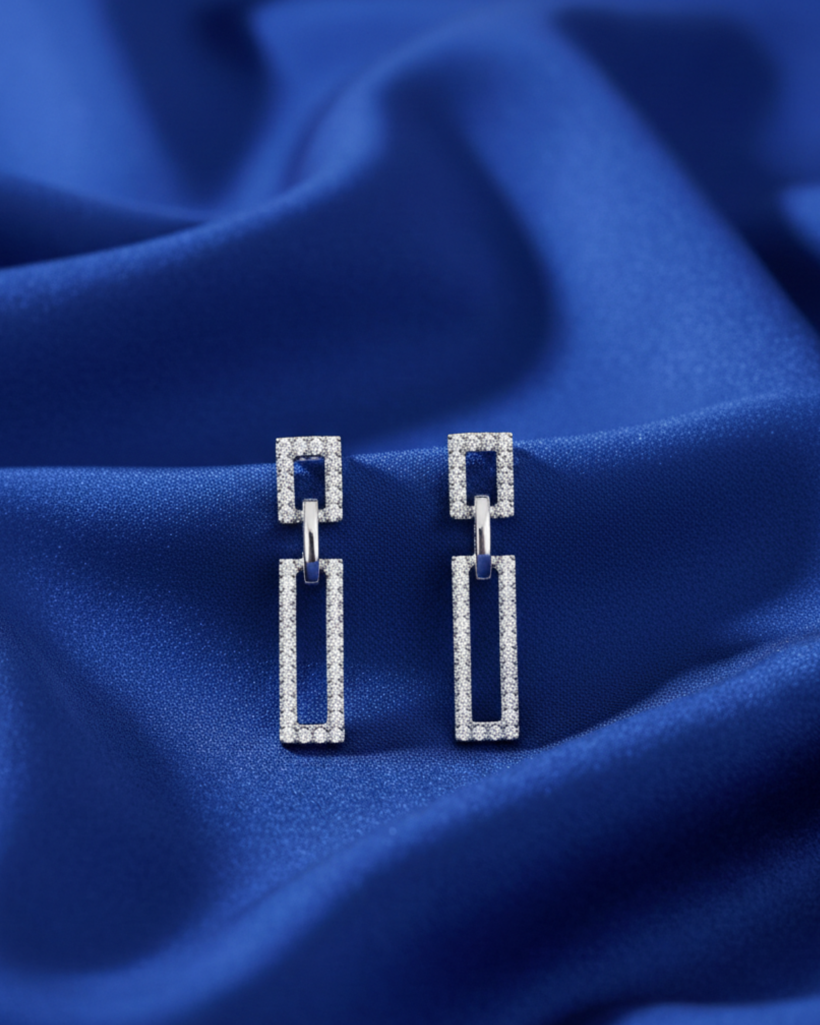 The Silver Grid Studs Silver Earrings