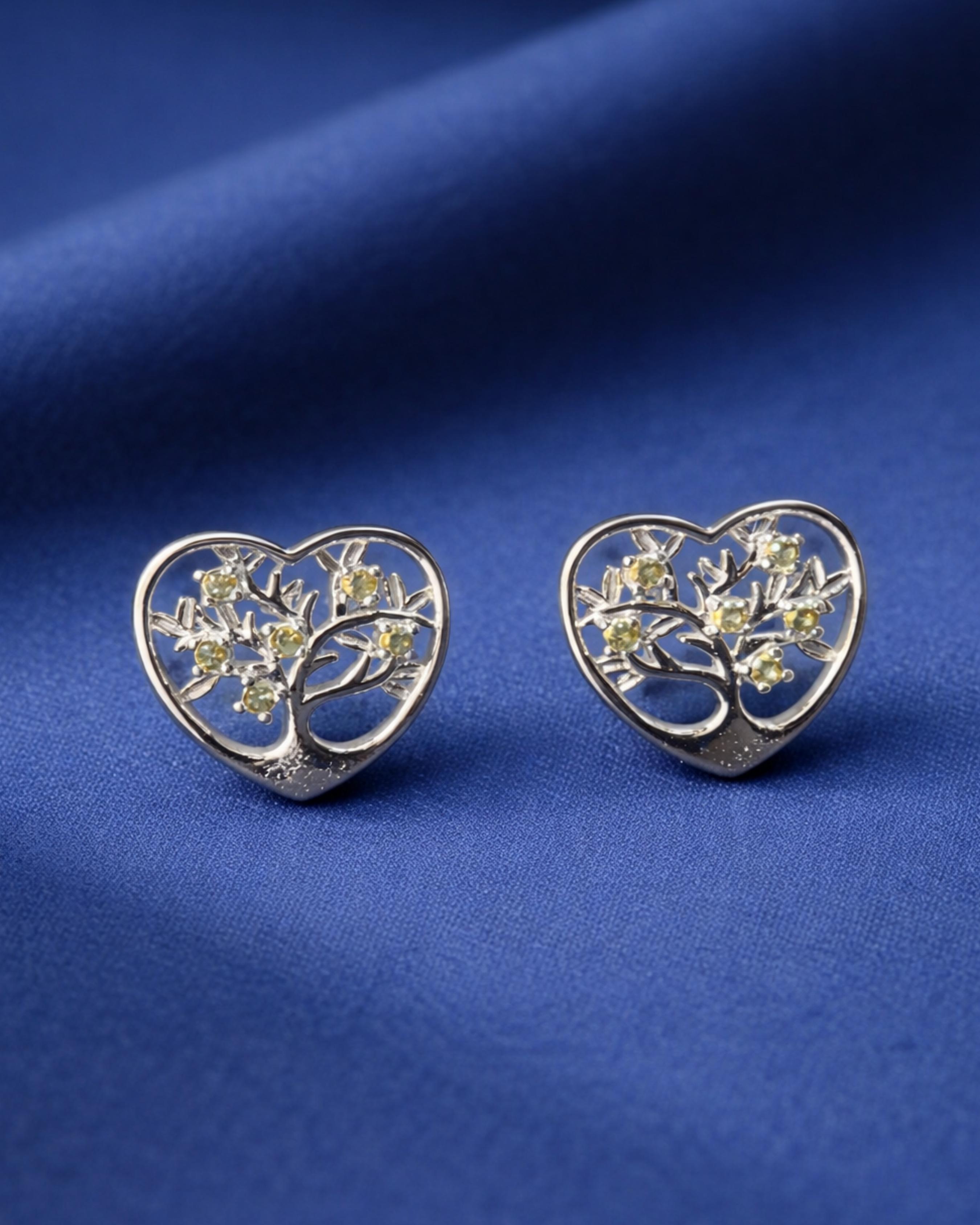 Golden Heart-Tree Earrings 4295