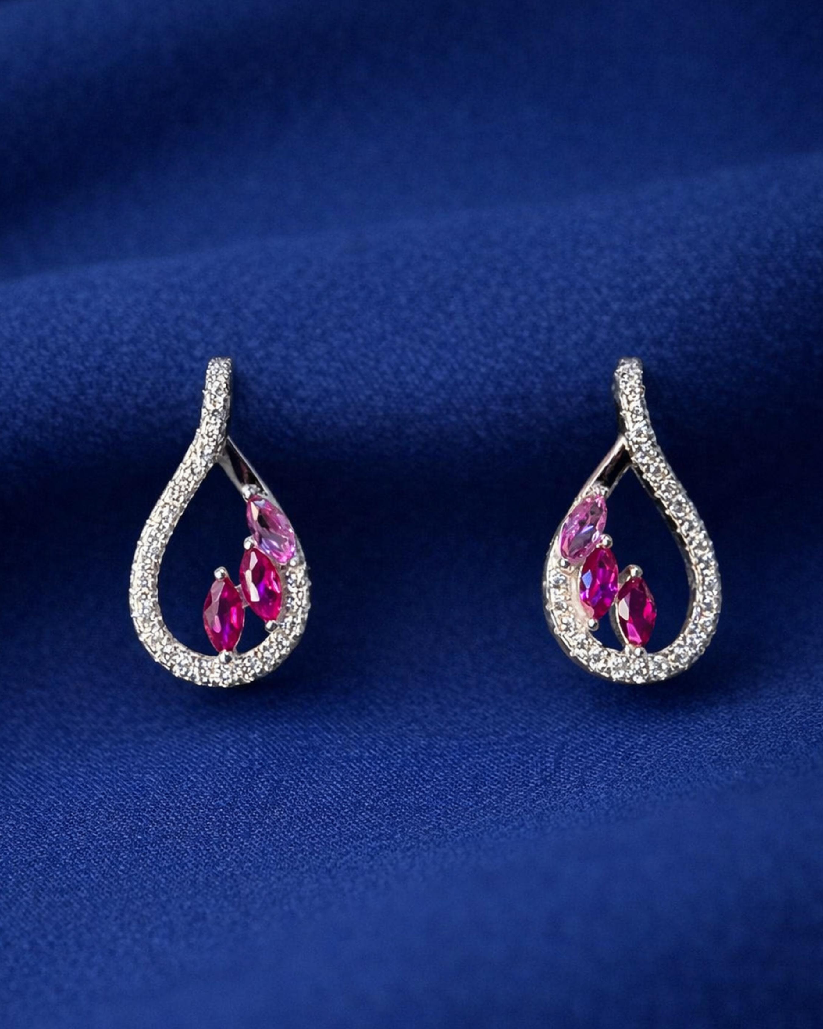 The Pink Petal Teardrop Earrings 4300