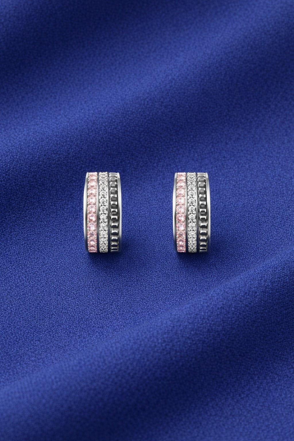 The Pink Pavé Ribbon Earrings 4296