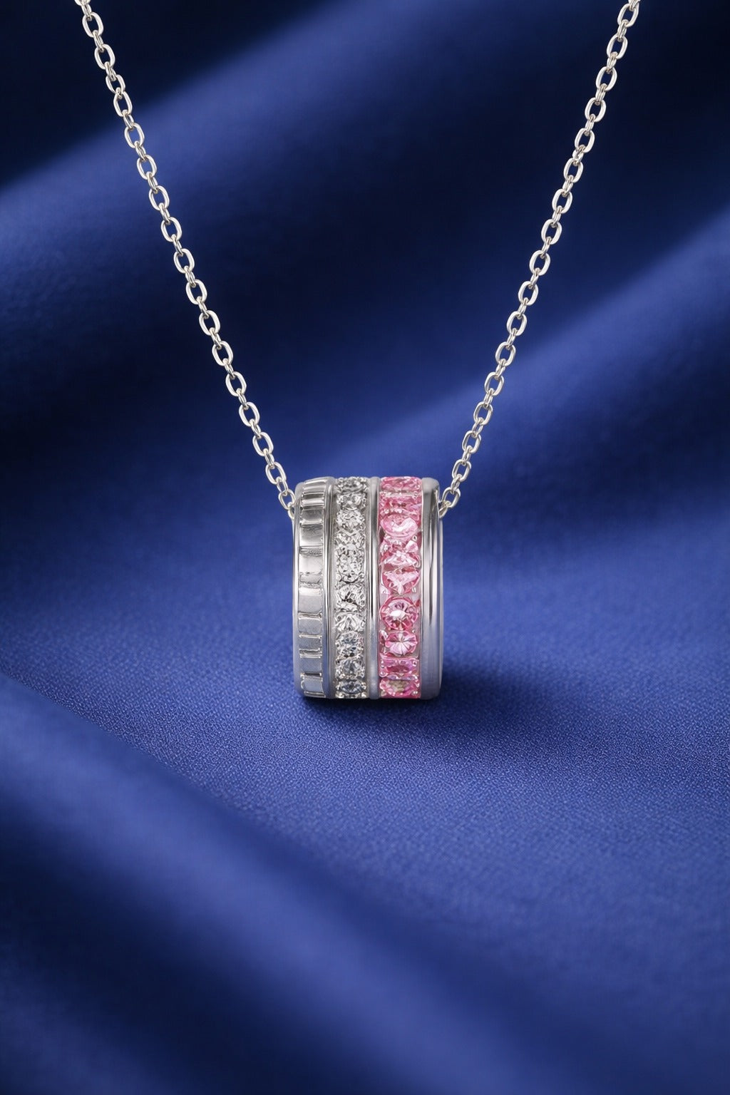 The Pink Pavé Ribbon Necklace 6271