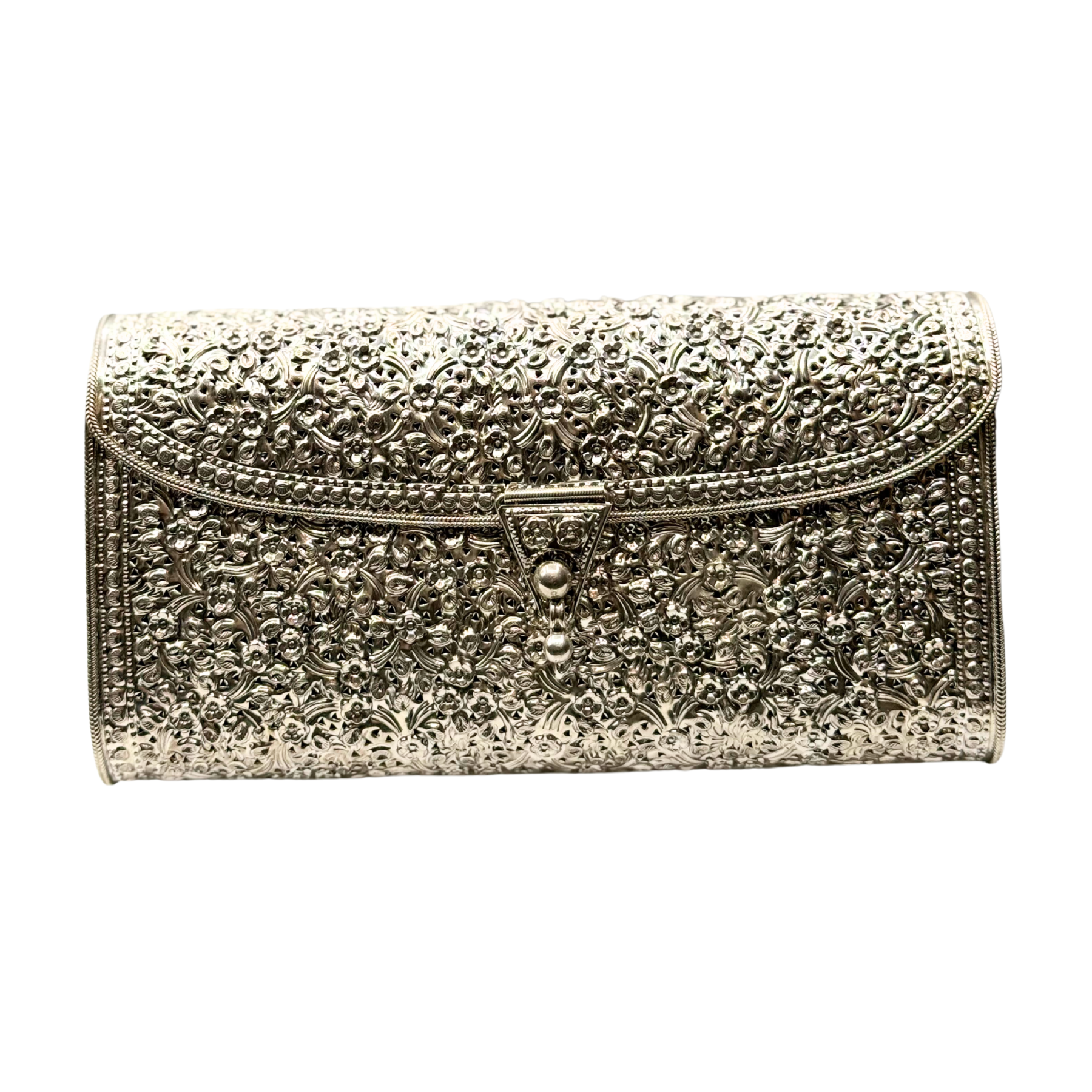Zahra Silver Clutch