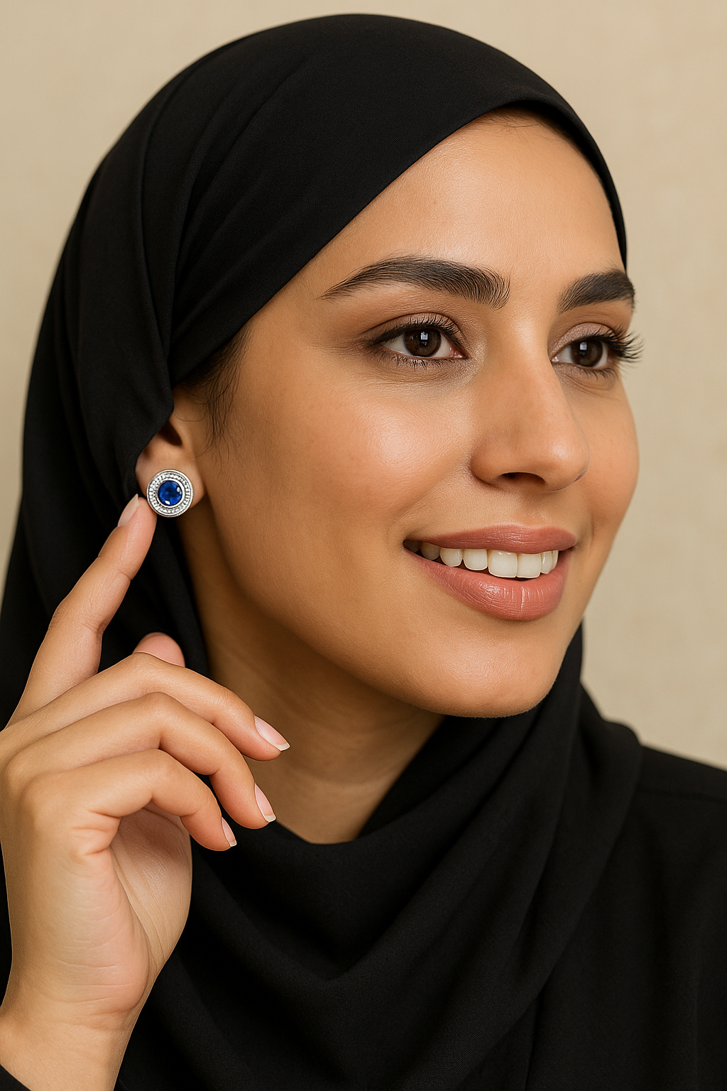 The Sapphire Halo Earrings