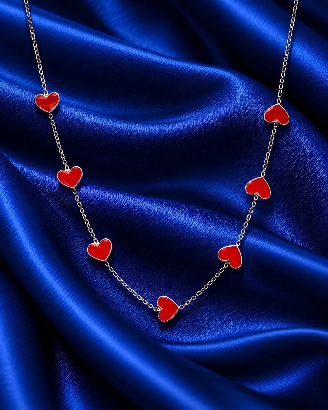 Seven Hearts Red Necklace