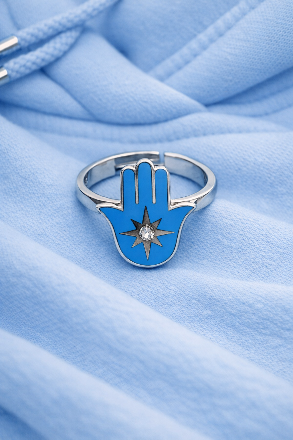 Hamsa Blue Ring