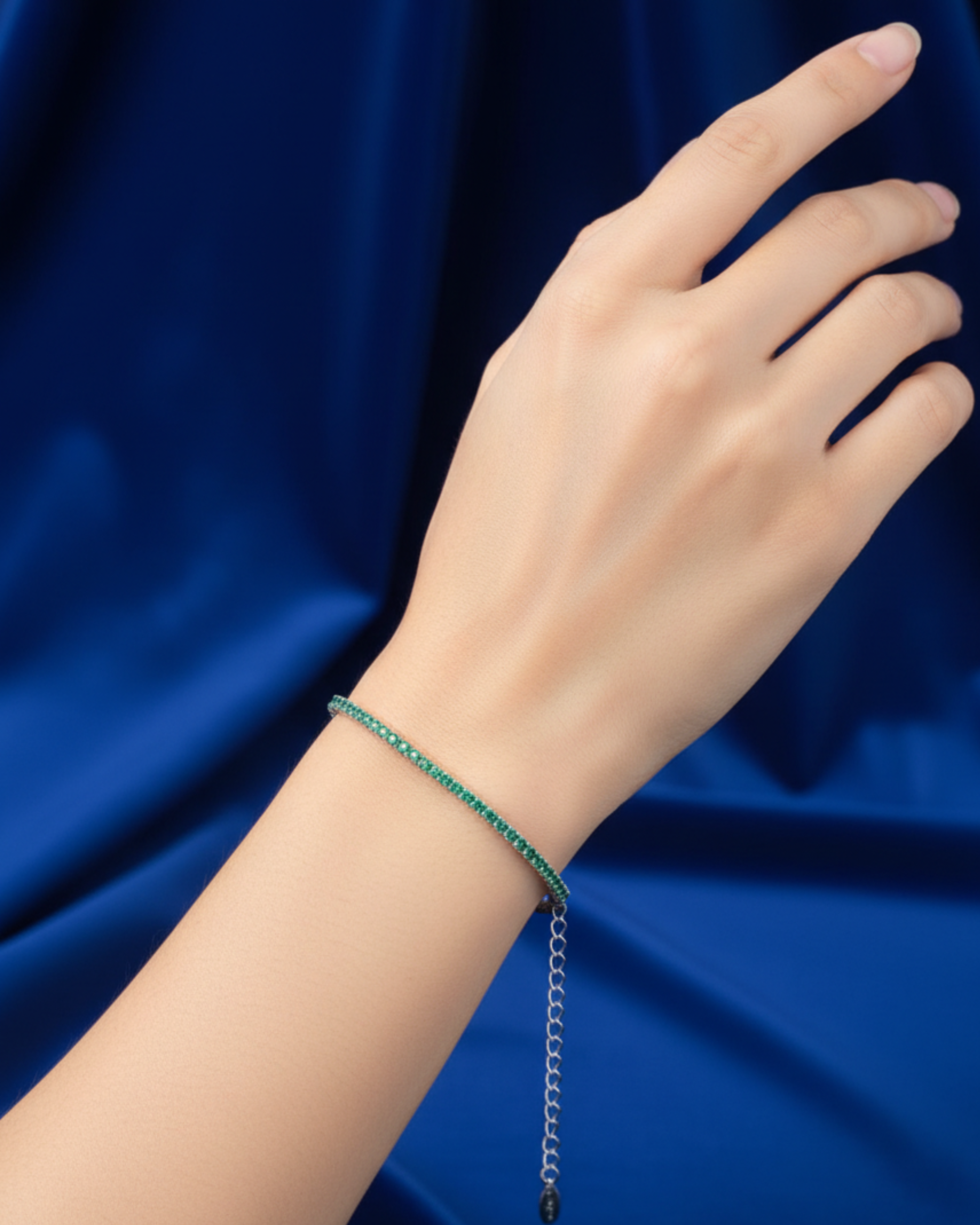 Crystal Tennis Bracelet Green